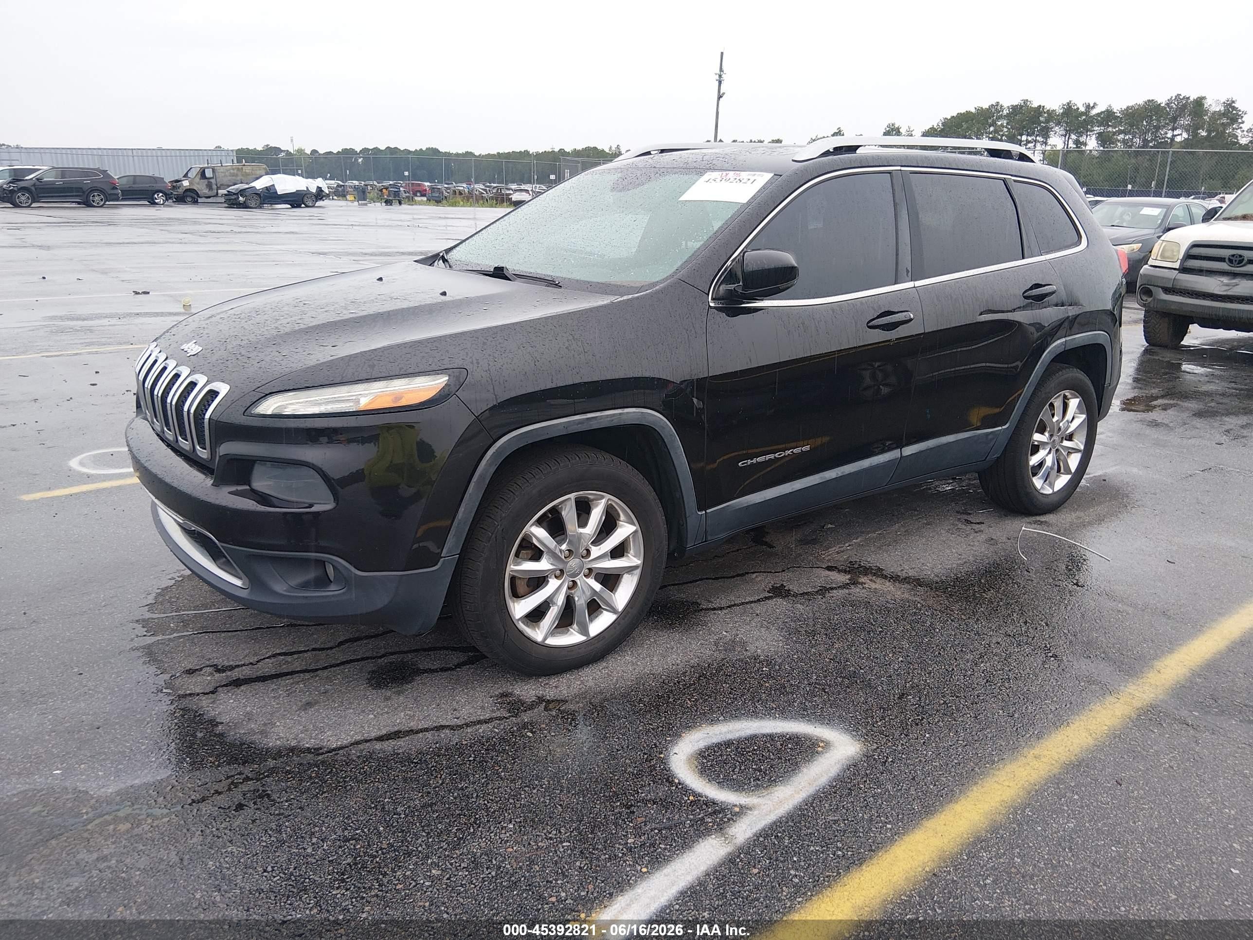 2014 Jeep Cherokee Limited Black vin: 1C4PJMDSXEW260036