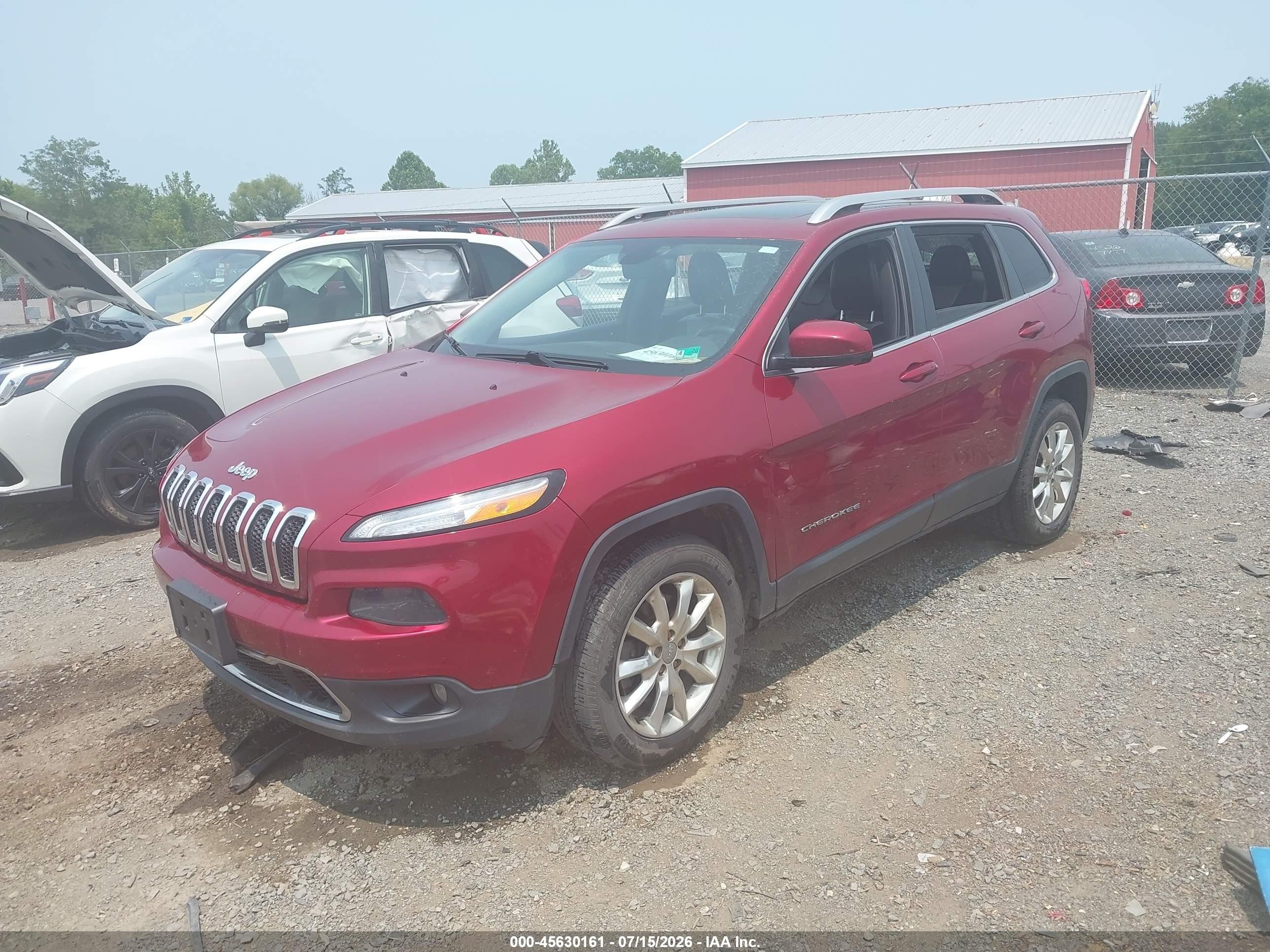 2014 Jeep Cherokee Limited Красный vin: 1C4PJMDSXEW266323