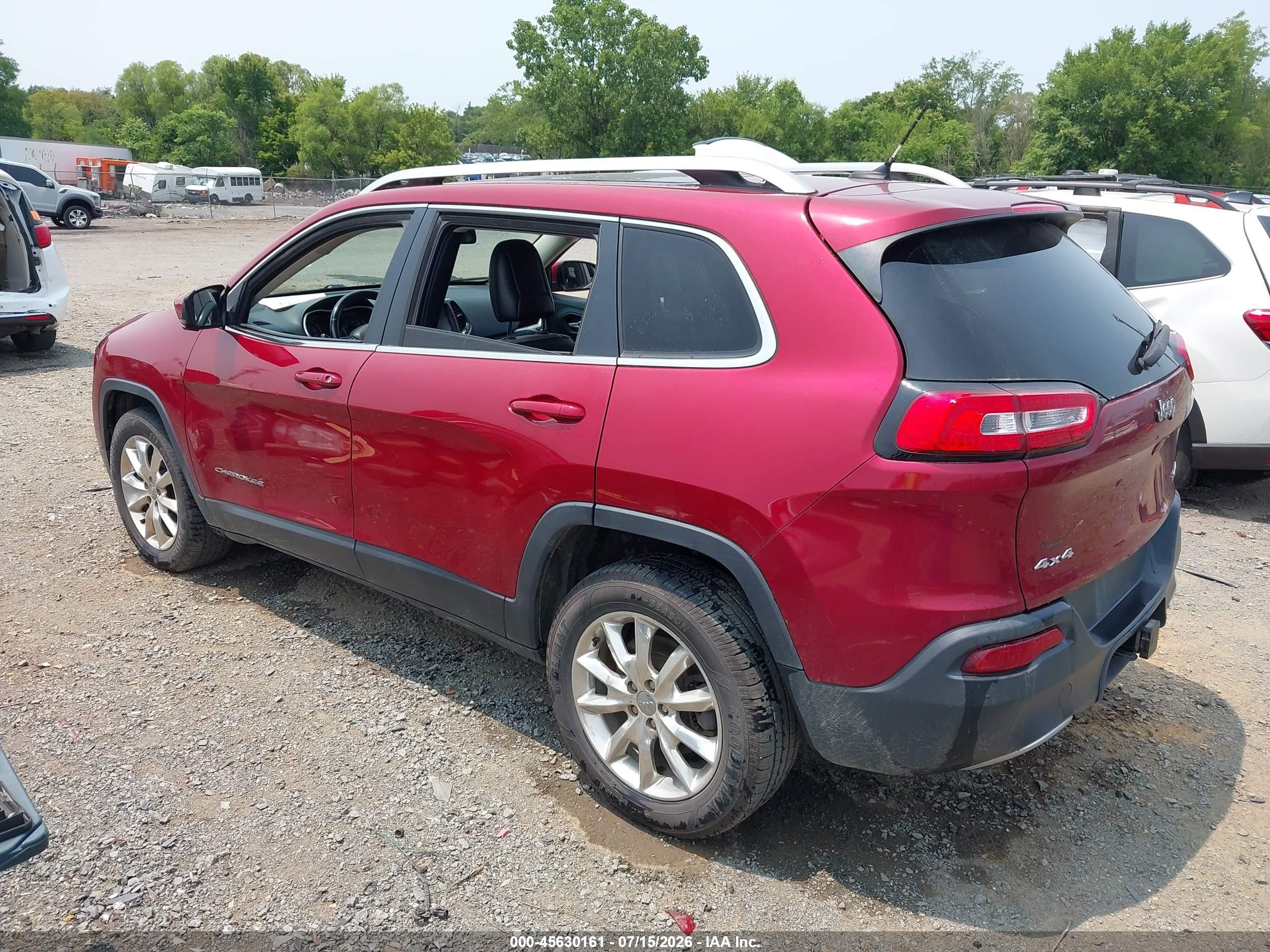 2014 Jeep Cherokee Limited Красный vin: 1C4PJMDSXEW266323