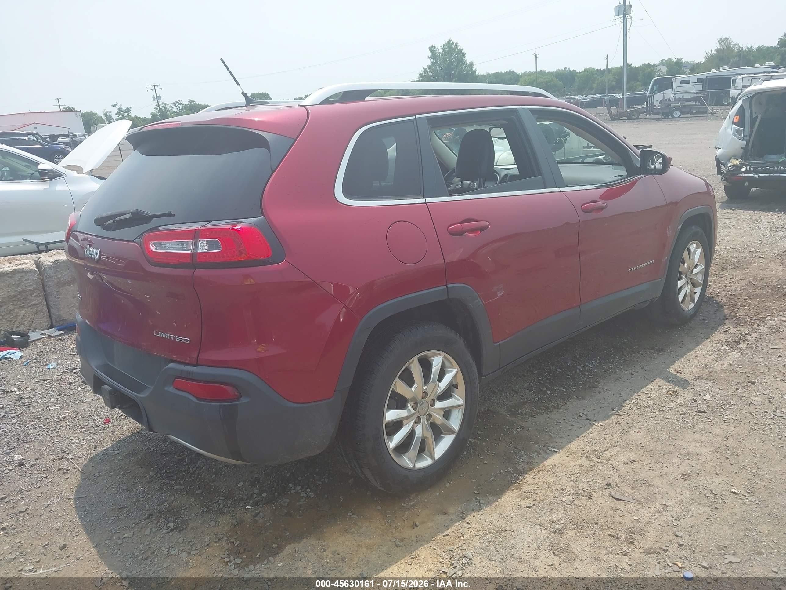 2014 Jeep Cherokee Limited Красный vin: 1C4PJMDSXEW266323