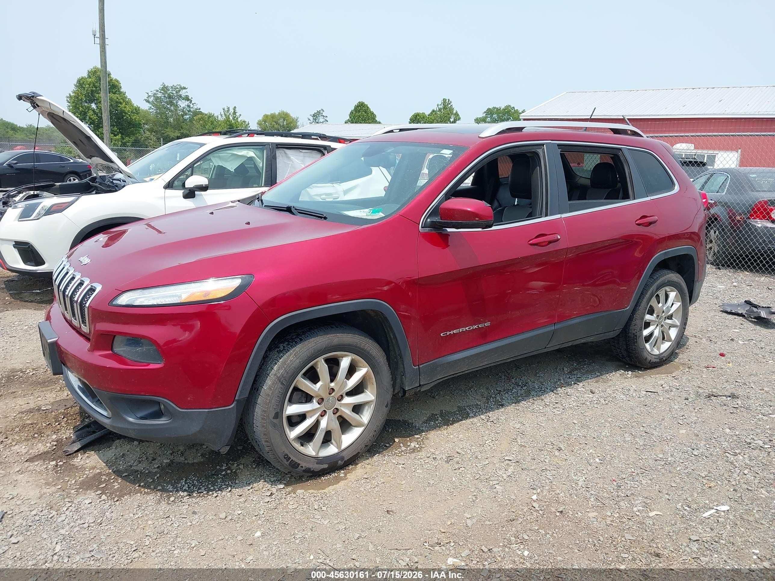 2014 Jeep Cherokee Limited Красный vin: 1C4PJMDSXEW266323