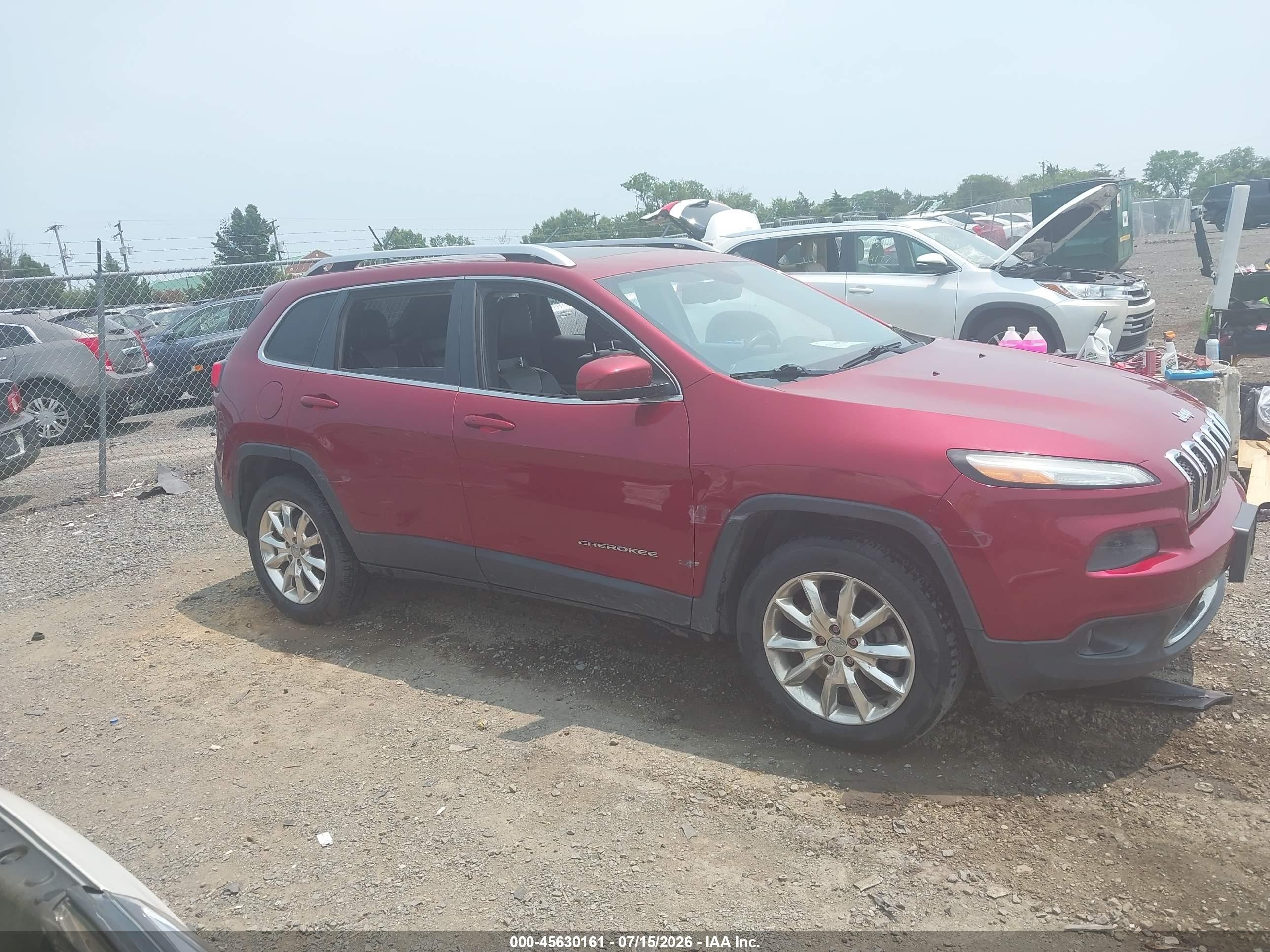 2014 Jeep Cherokee Limited Красный vin: 1C4PJMDSXEW266323