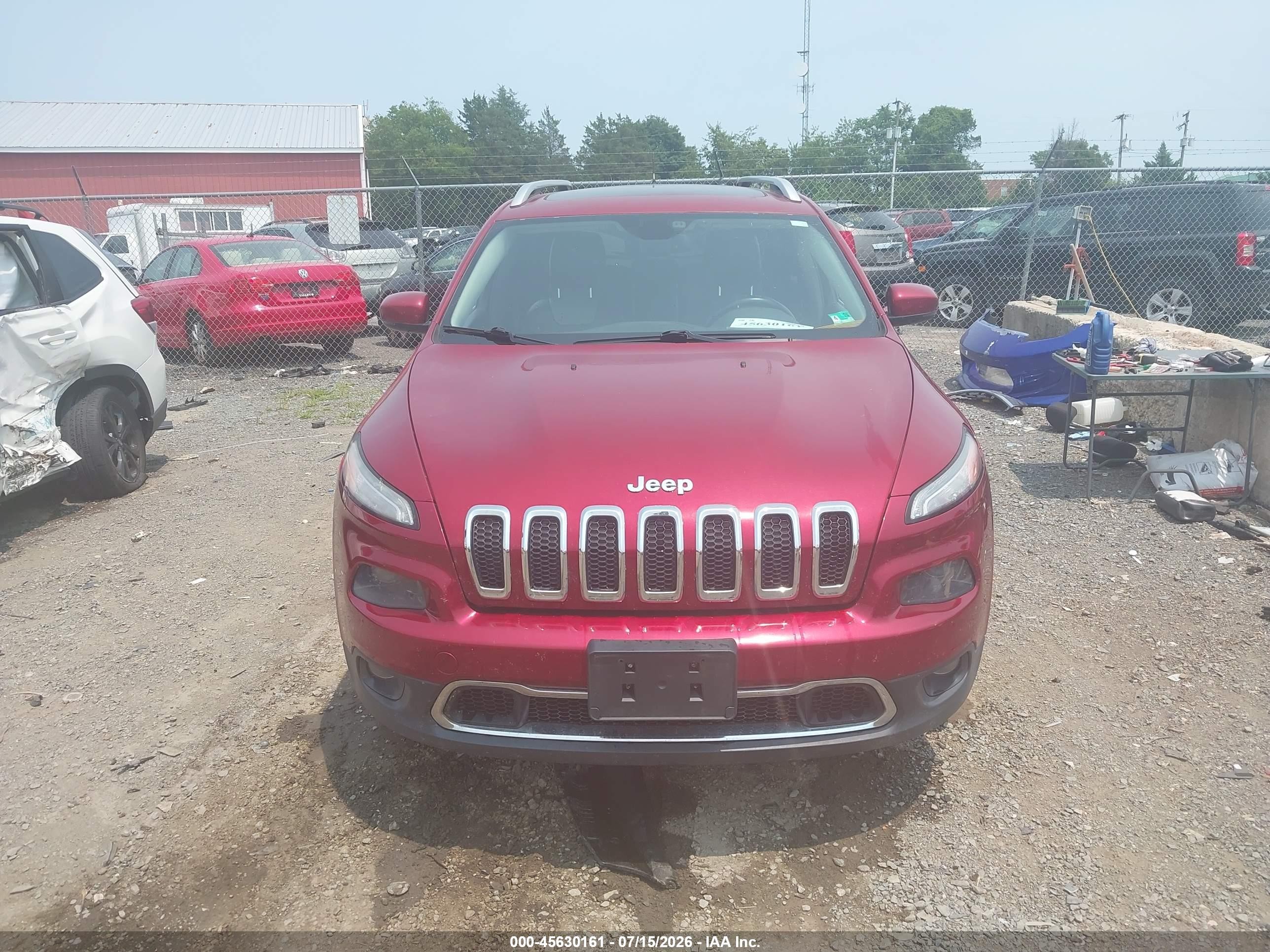 2014 Jeep Cherokee Limited Красный vin: 1C4PJMDSXEW266323