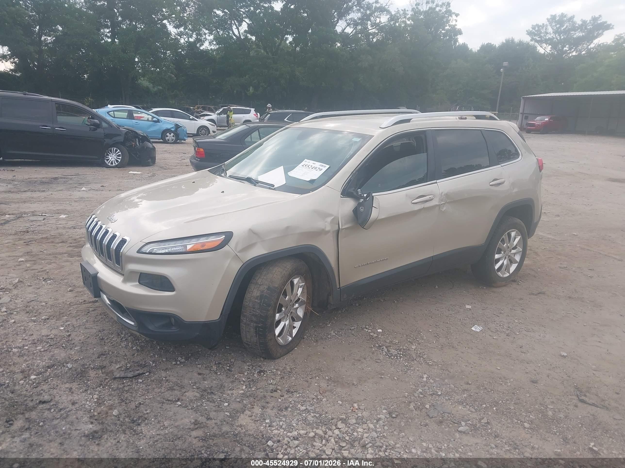 2015 Jeep Cherokee Limited Beige vin: 1C4PJMDSXFW544073