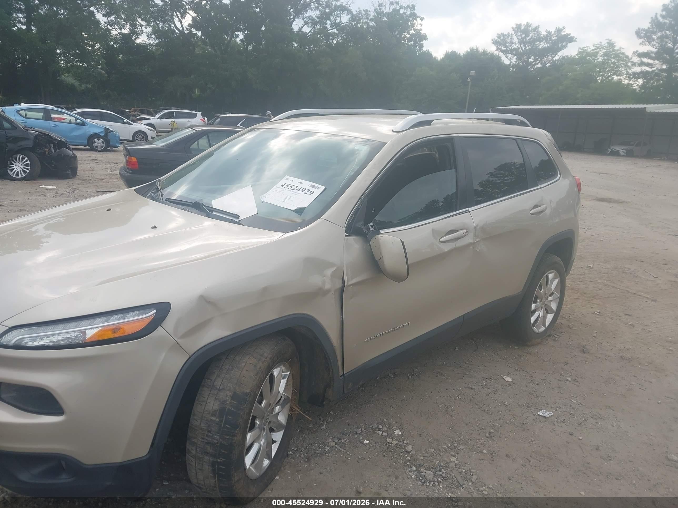 2015 Jeep Cherokee Limited Beige vin: 1C4PJMDSXFW544073