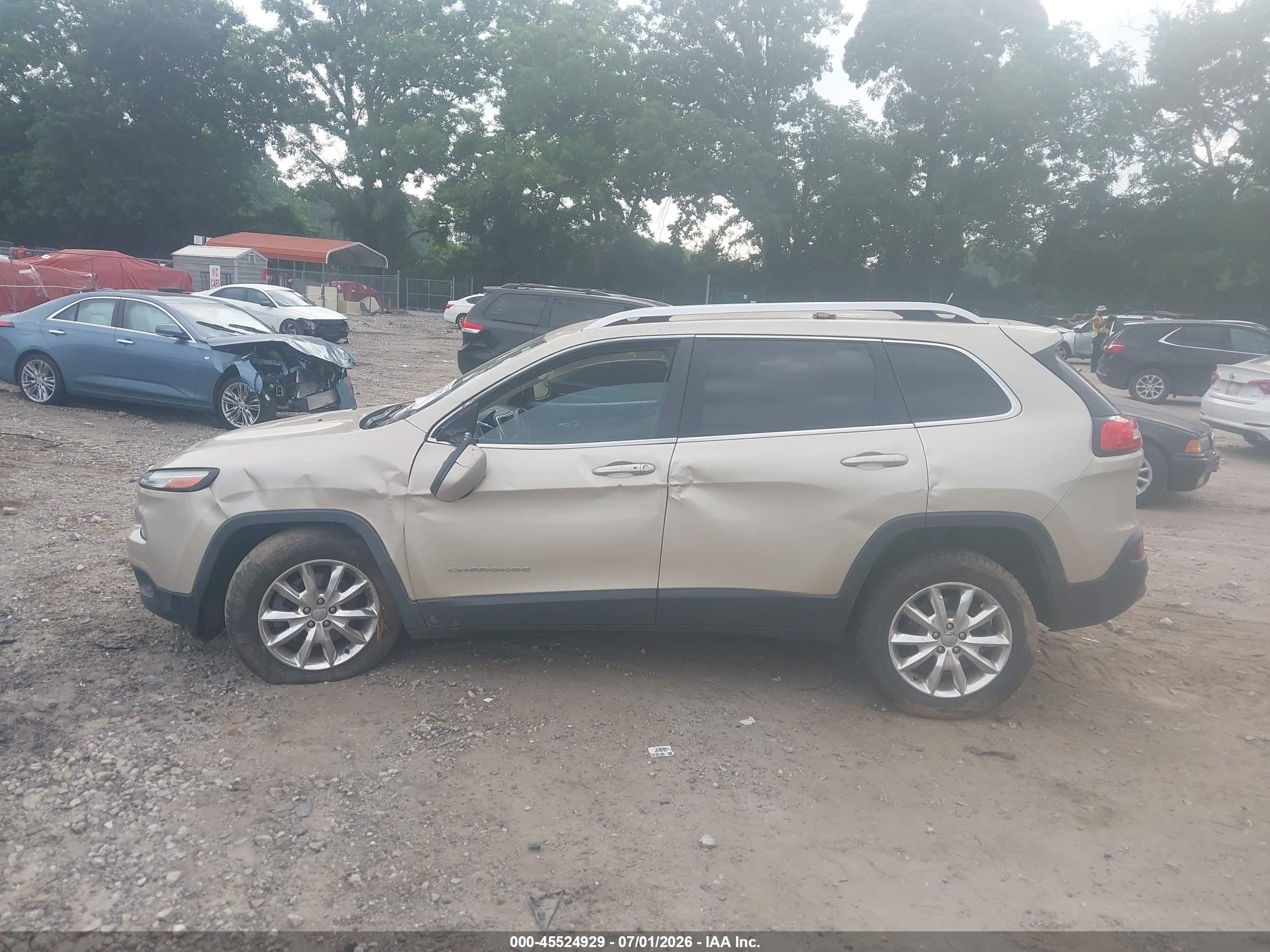 2015 Jeep Cherokee Limited Beige vin: 1C4PJMDSXFW544073
