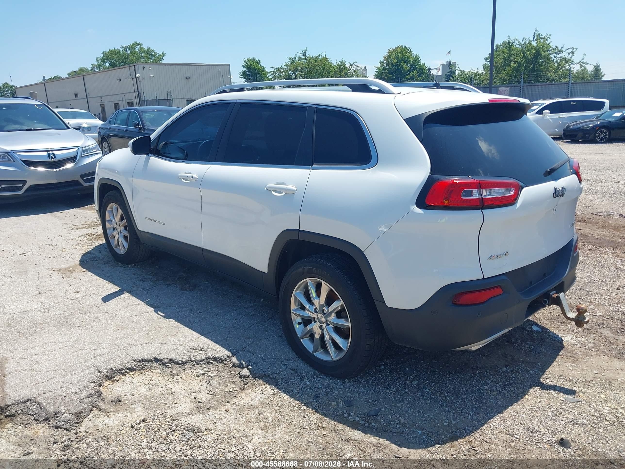 2015 Jeep Cherokee Limited White vin: 1C4PJMDSXFW623873
