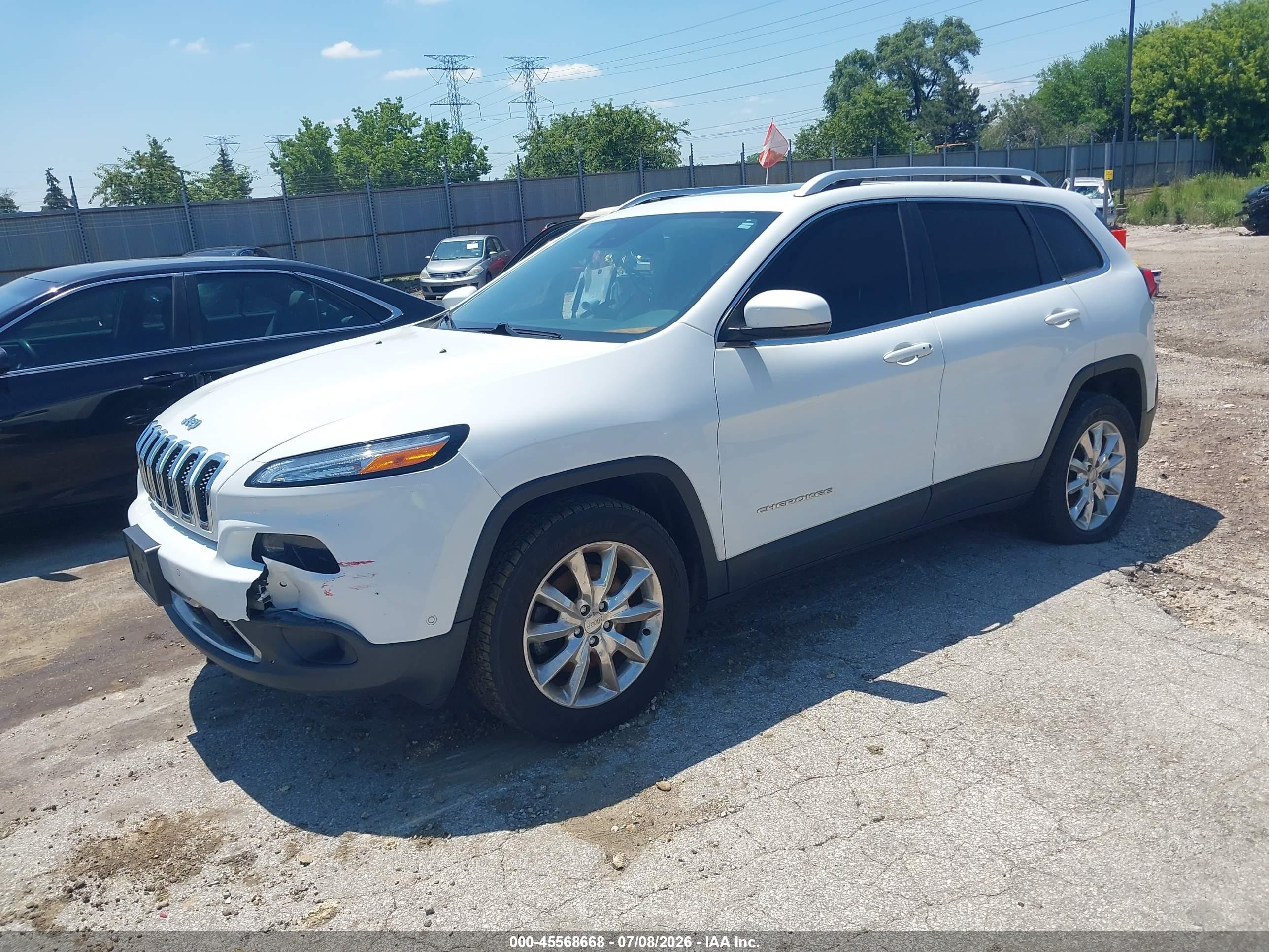 2015 Jeep Cherokee Limited White vin: 1C4PJMDSXFW623873