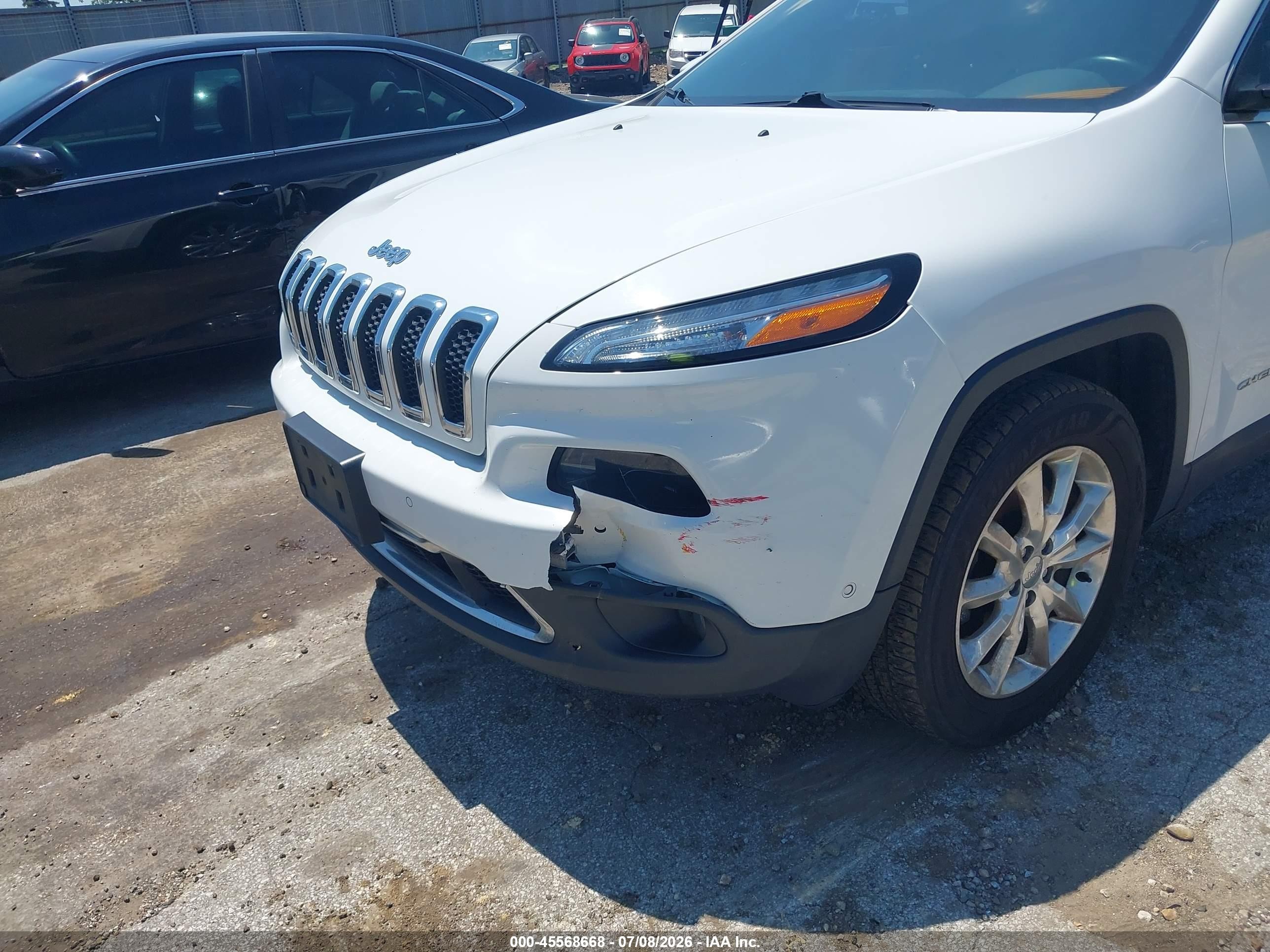 2015 Jeep Cherokee Limited White vin: 1C4PJMDSXFW623873
