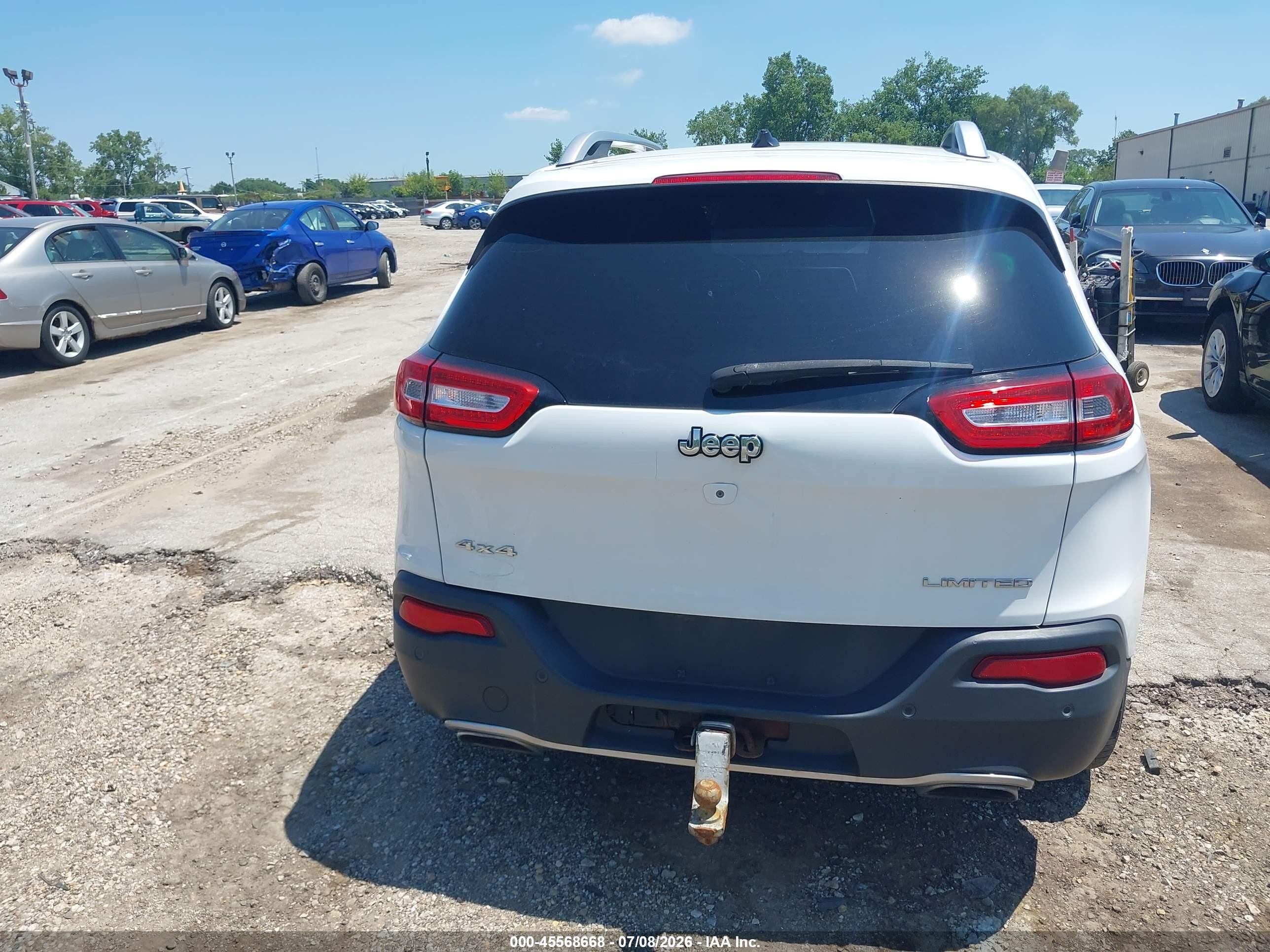 2015 Jeep Cherokee Limited White vin: 1C4PJMDSXFW623873