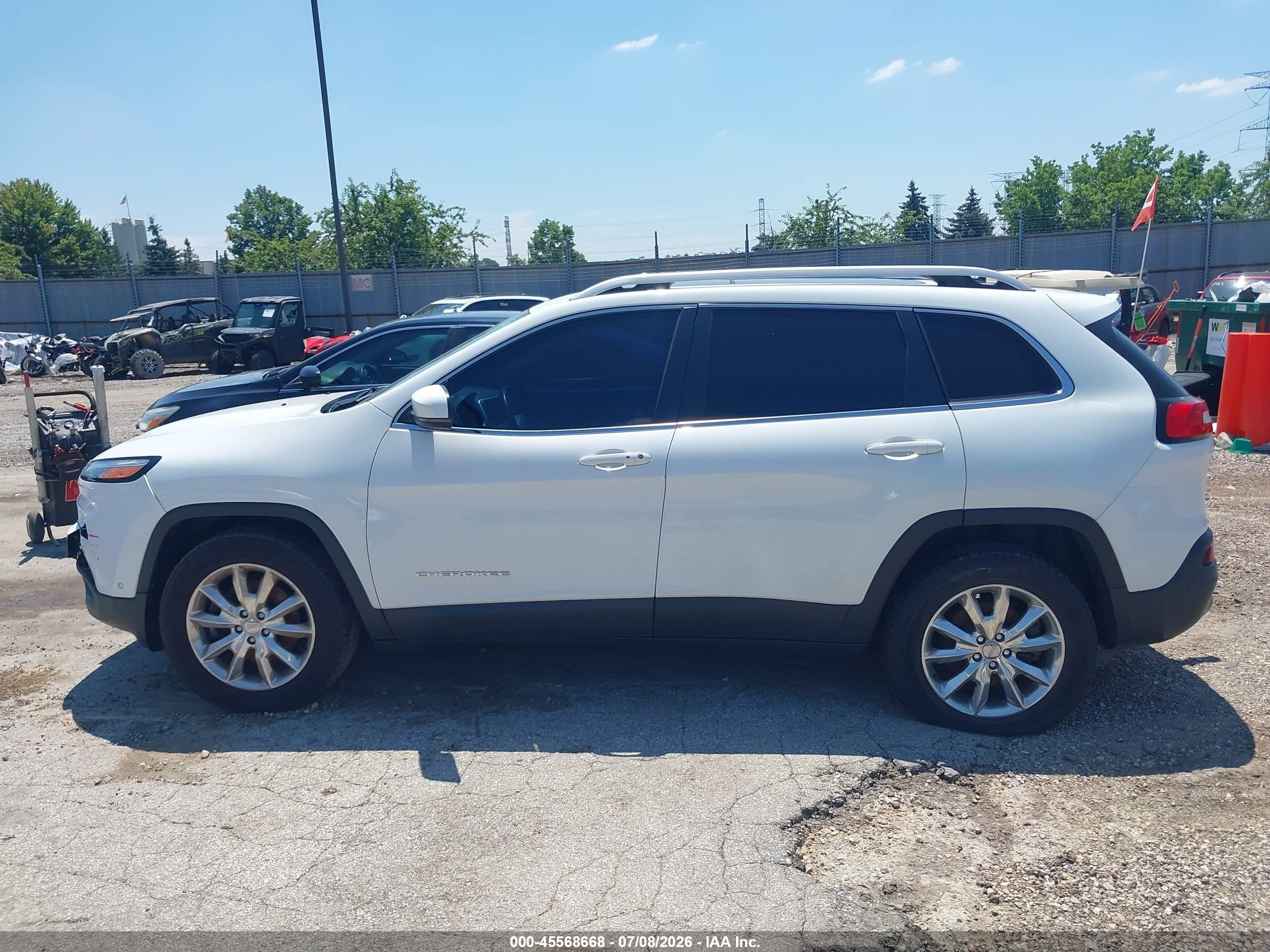 2015 Jeep Cherokee Limited White vin: 1C4PJMDSXFW623873