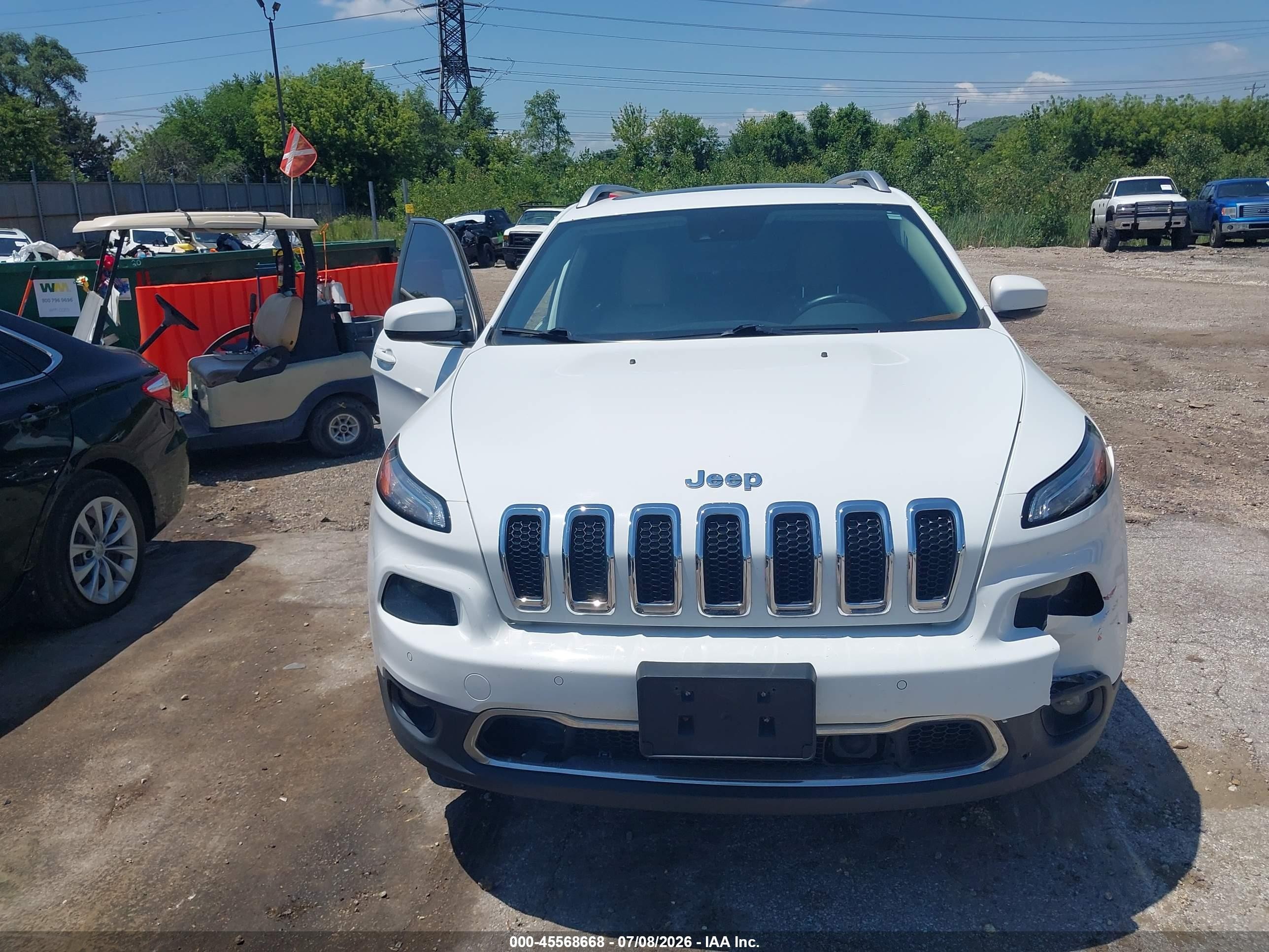 2015 Jeep Cherokee Limited White vin: 1C4PJMDSXFW623873