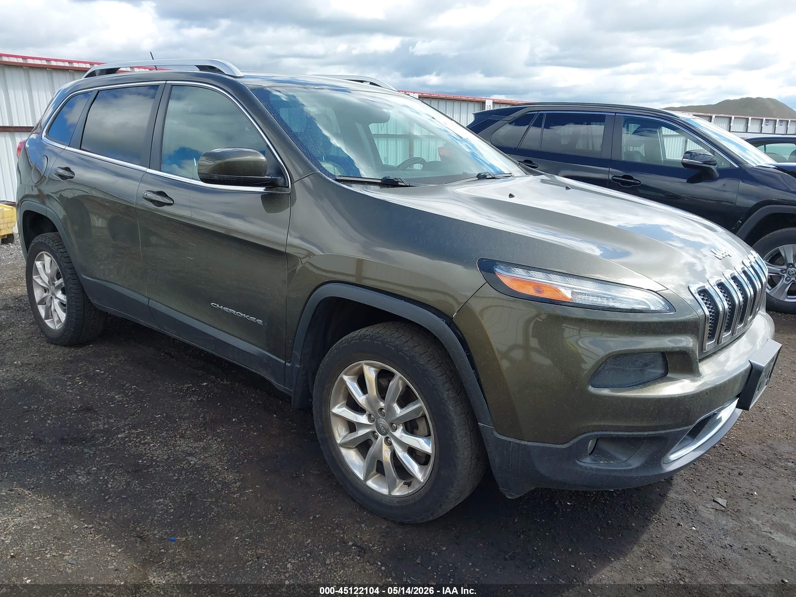 2015 Jeep Cherokee Limited Green vin: 1C4PJMDSXFW642410