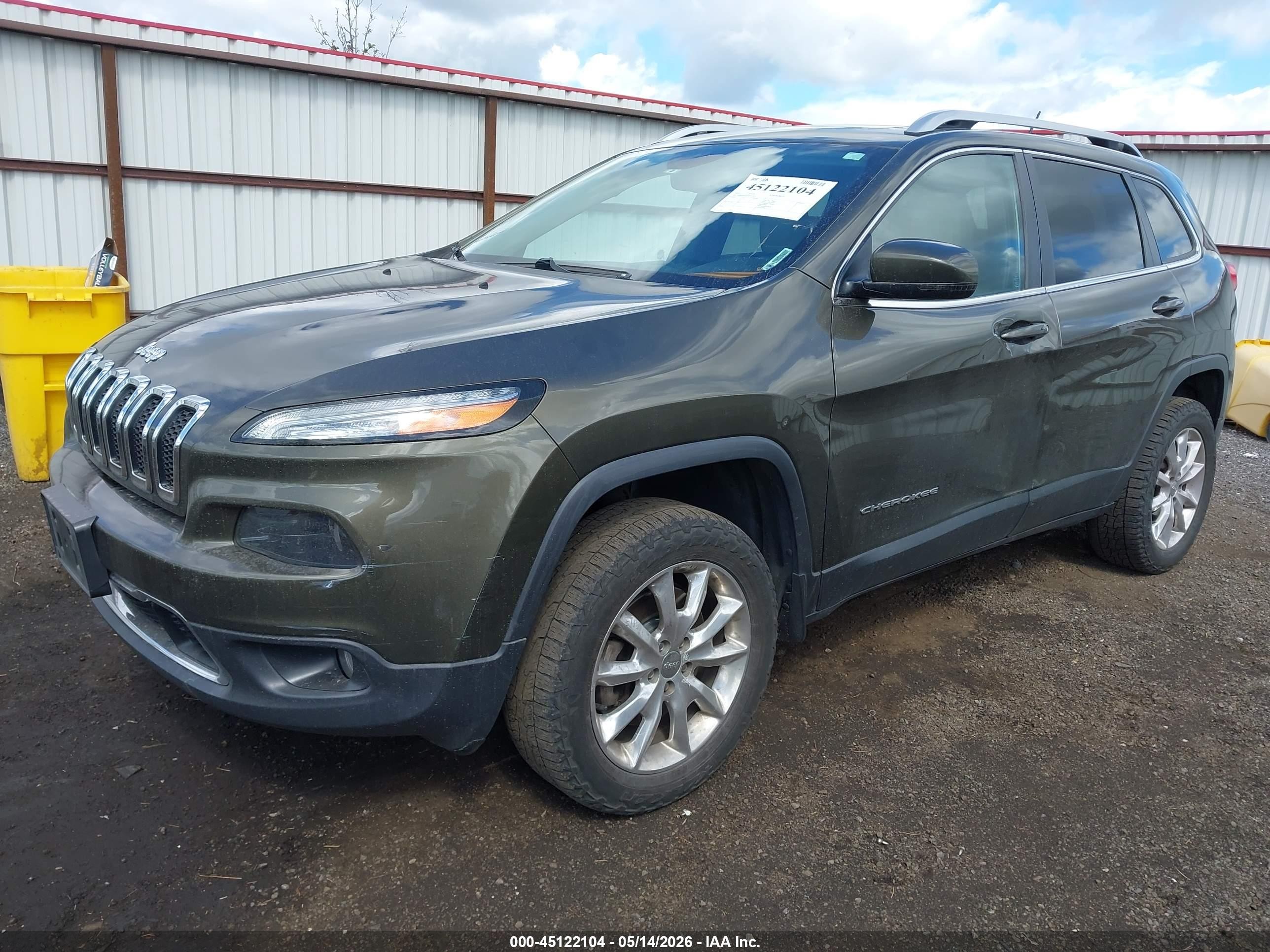 2015 Jeep Cherokee Limited Green vin: 1C4PJMDSXFW642410