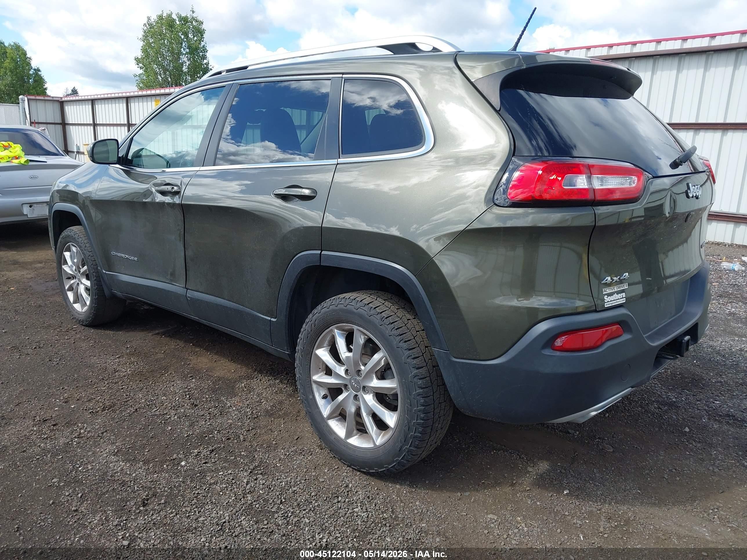 2015 Jeep Cherokee Limited Green vin: 1C4PJMDSXFW642410