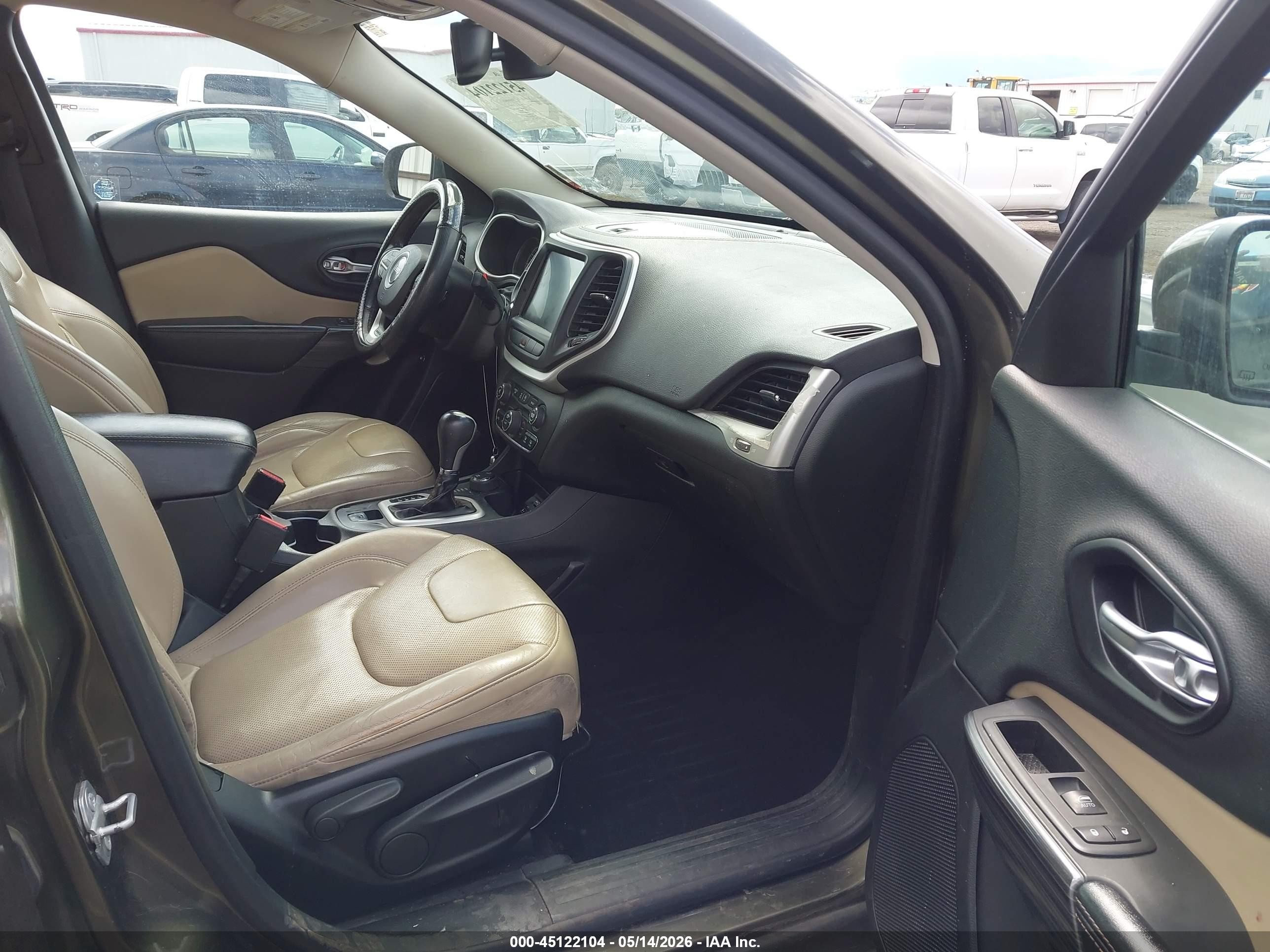 2015 Jeep Cherokee Limited Green vin: 1C4PJMDSXFW642410
