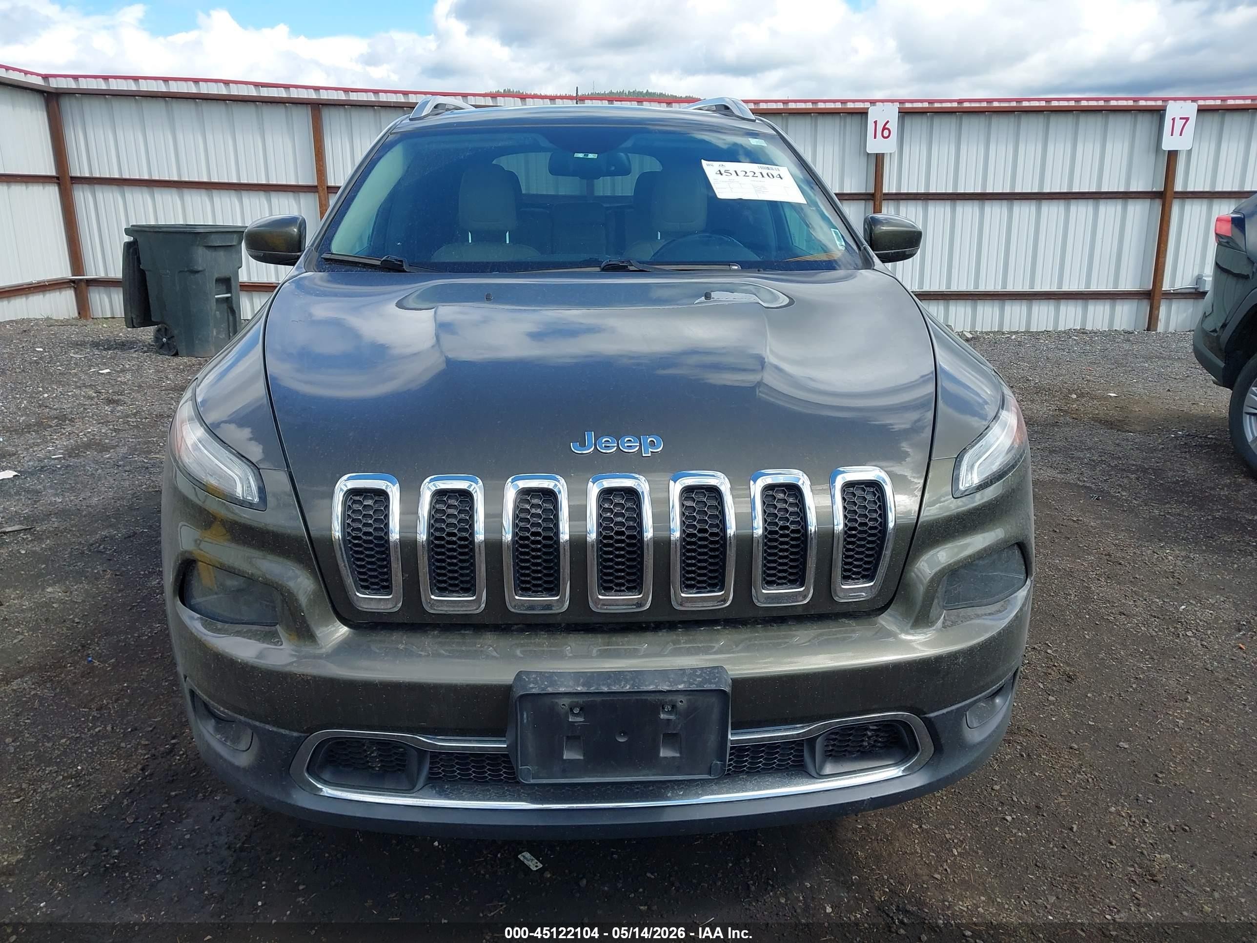 2015 Jeep Cherokee Limited Green vin: 1C4PJMDSXFW642410