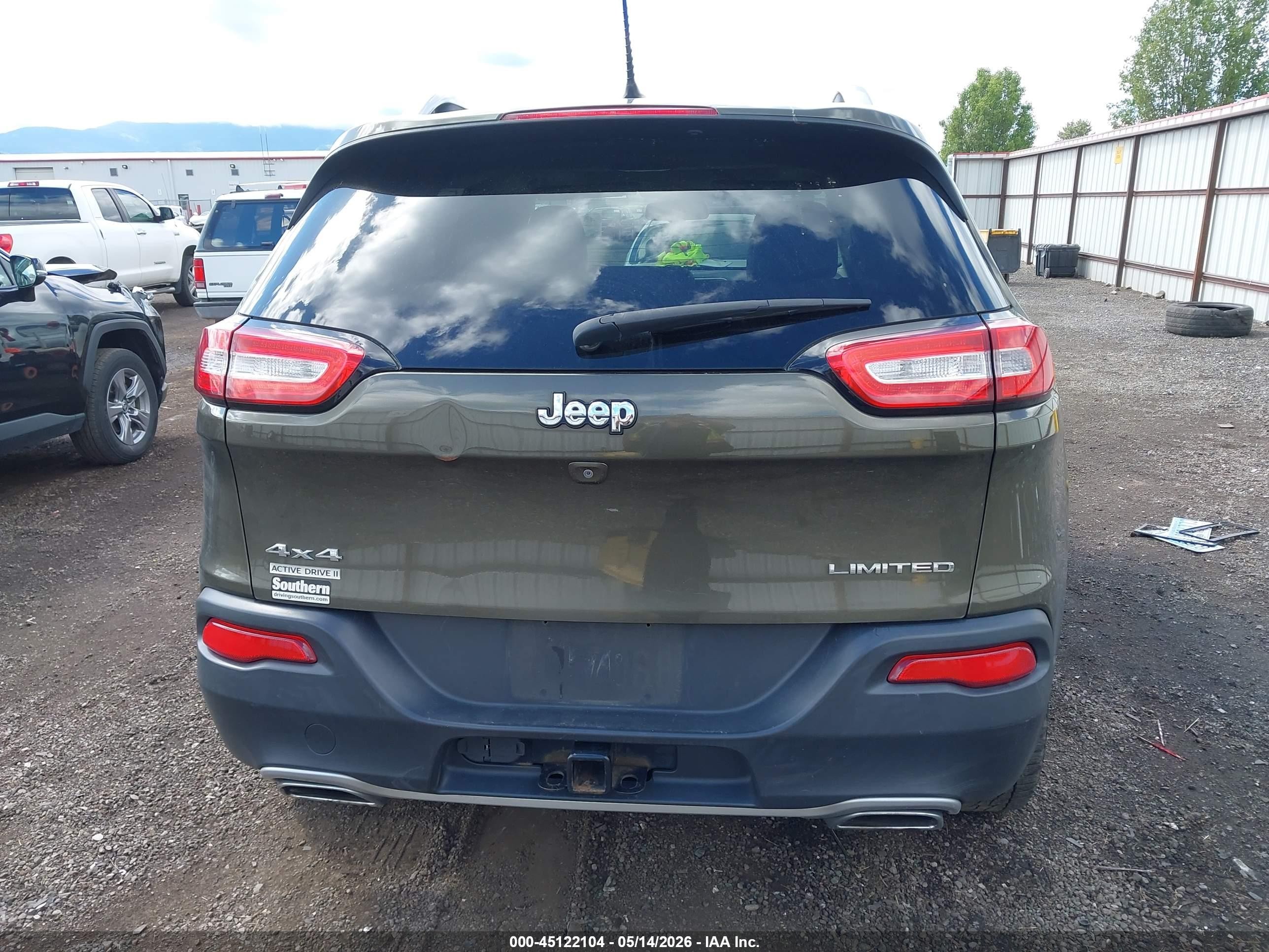 2015 Jeep Cherokee Limited Green vin: 1C4PJMDSXFW642410