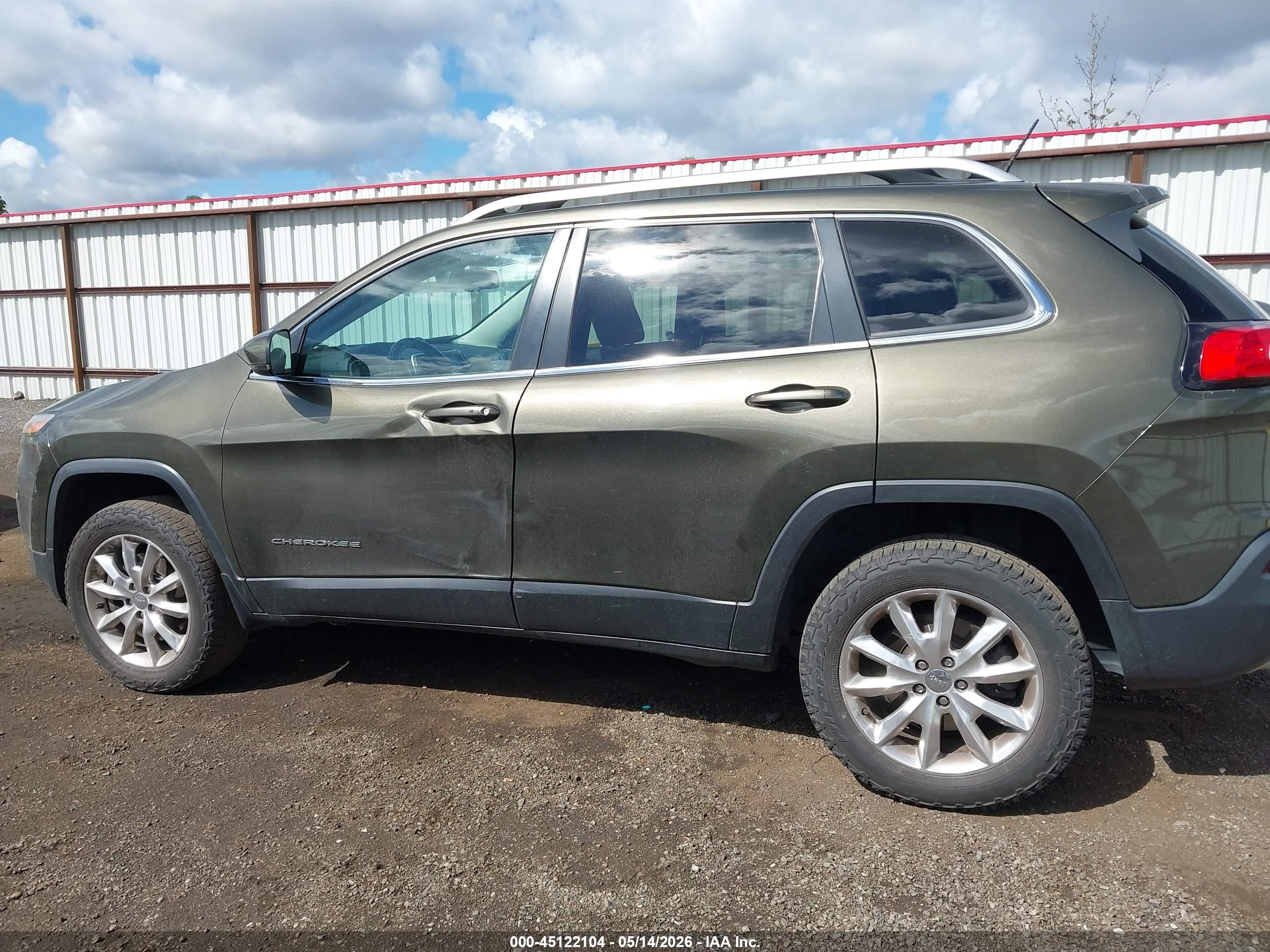 2015 Jeep Cherokee Limited Green vin: 1C4PJMDSXFW642410