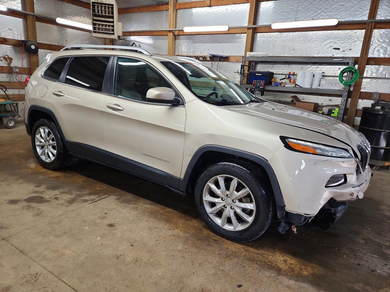 2015 Jeep Cherokee Limited Beige vin: 1C4PJMDSXFW648319
