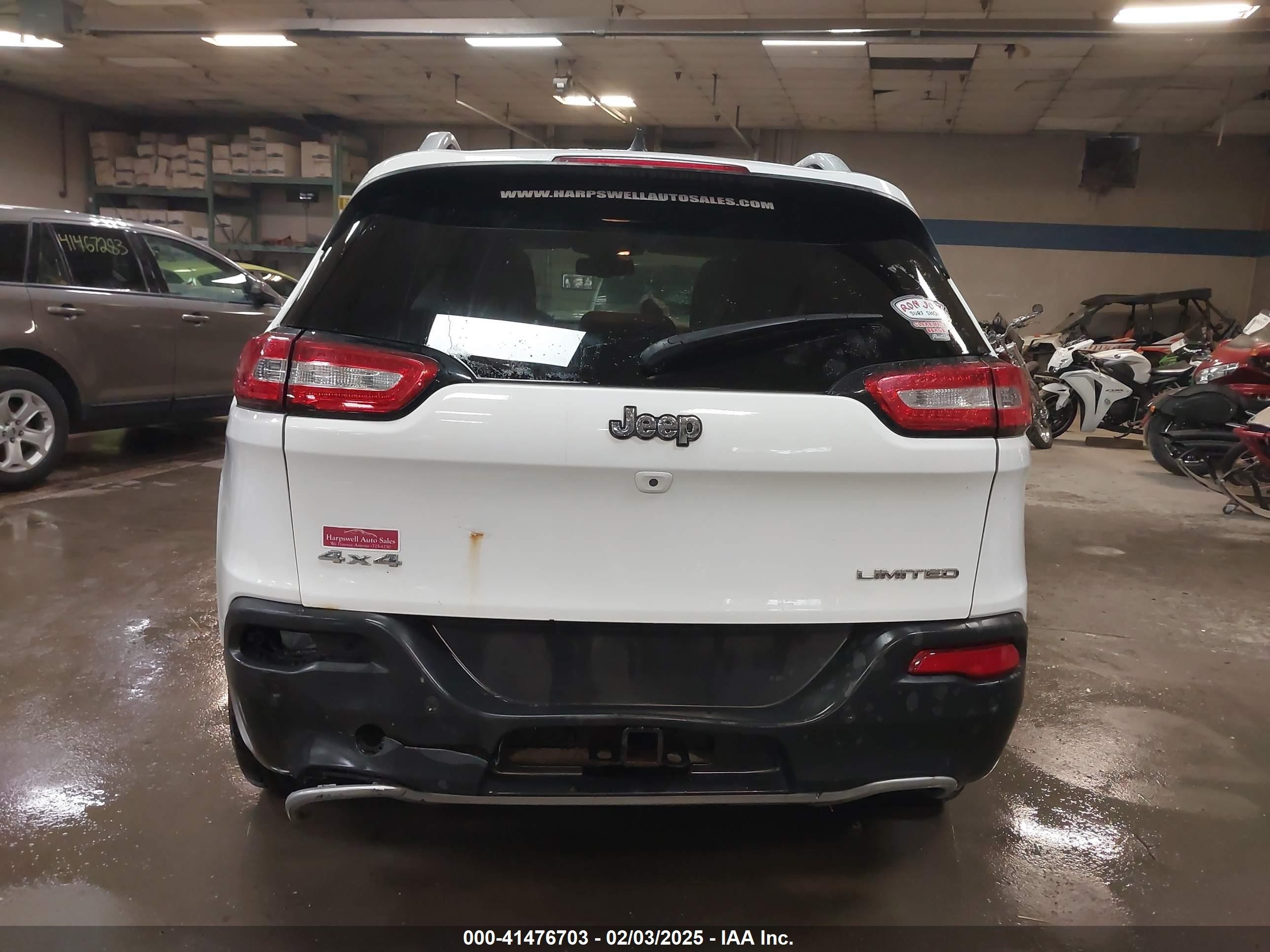 2015 Jeep Cherokee Limited White vin: 1C4PJMDSXFW650913