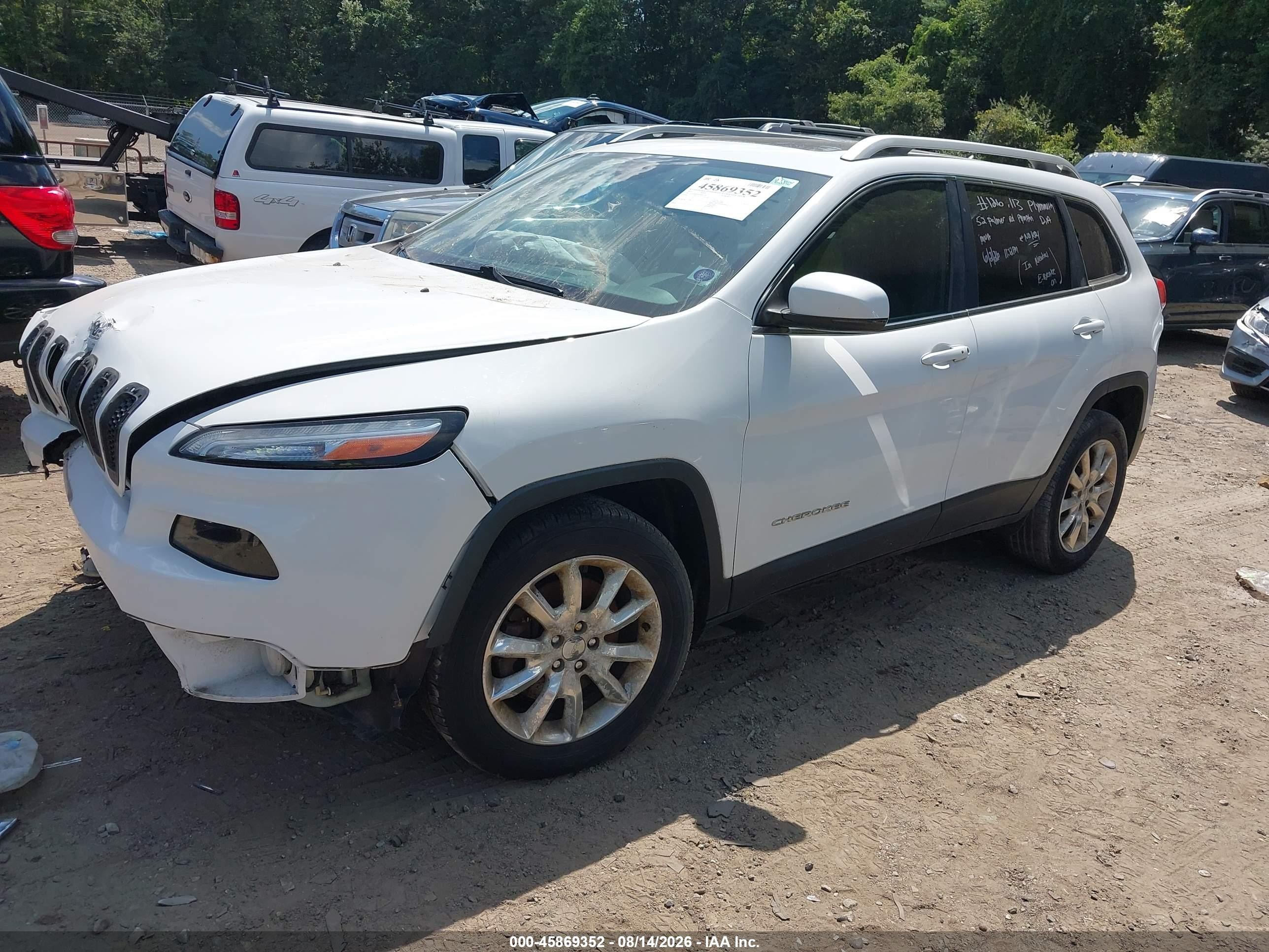 2015 Jeep Cherokee Limited White vin: 1C4PJMDSXFW681126