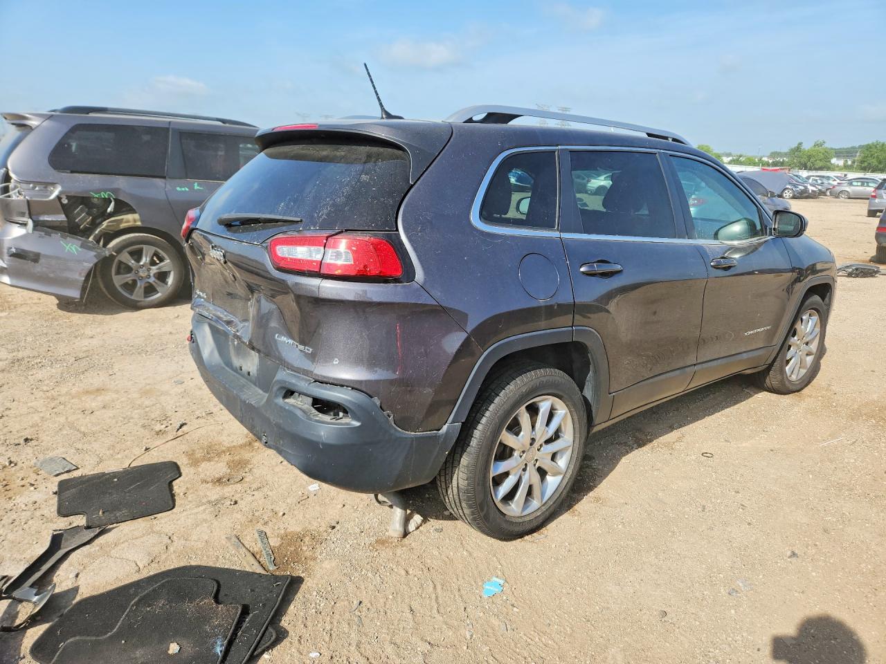 2015 Jeep Cherokee Limited Серый vin: 1C4PJMDSXFW687945
