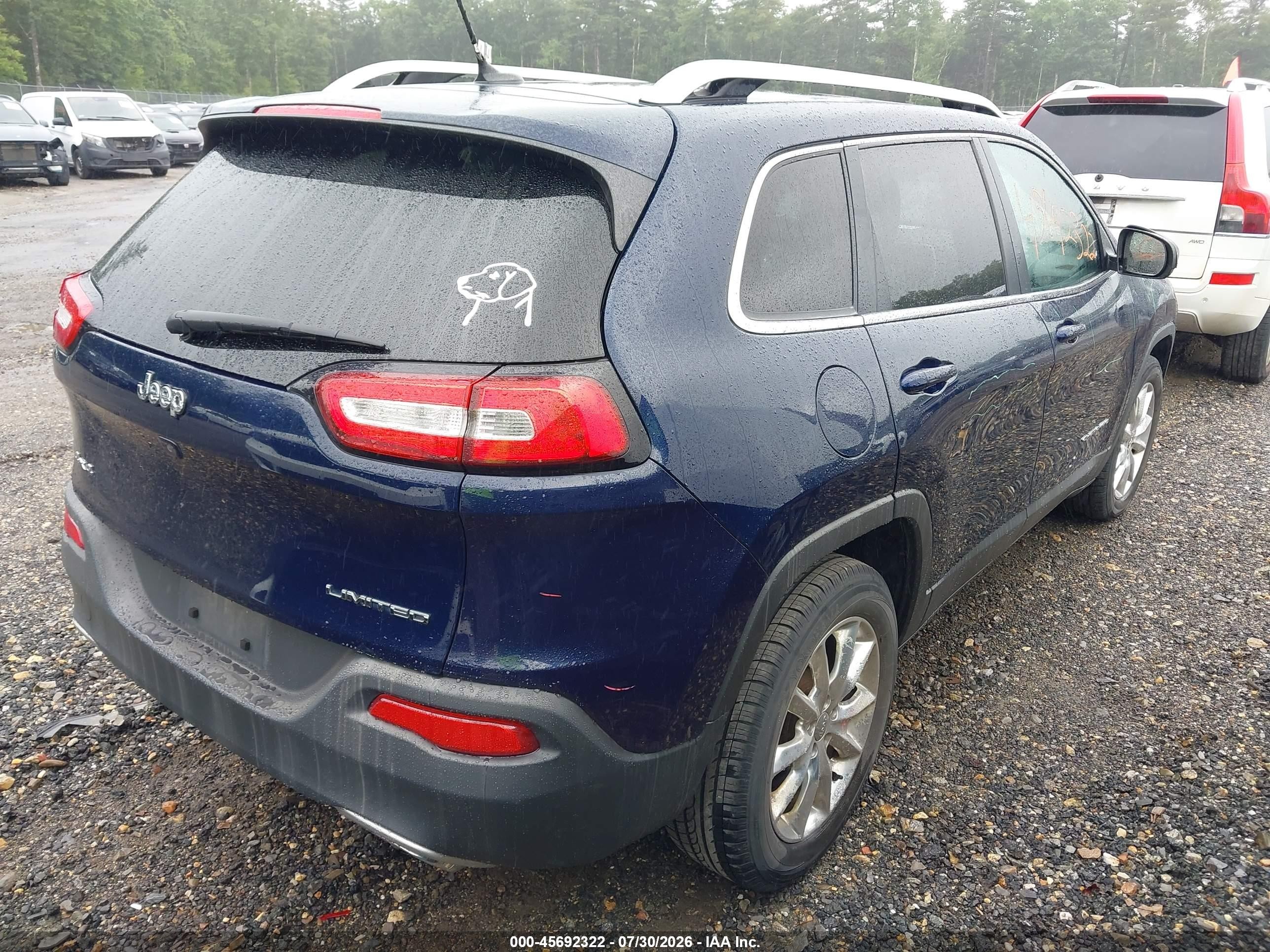 2015 Jeep Cherokee Limited Blue vin: 1C4PJMDSXFW711077