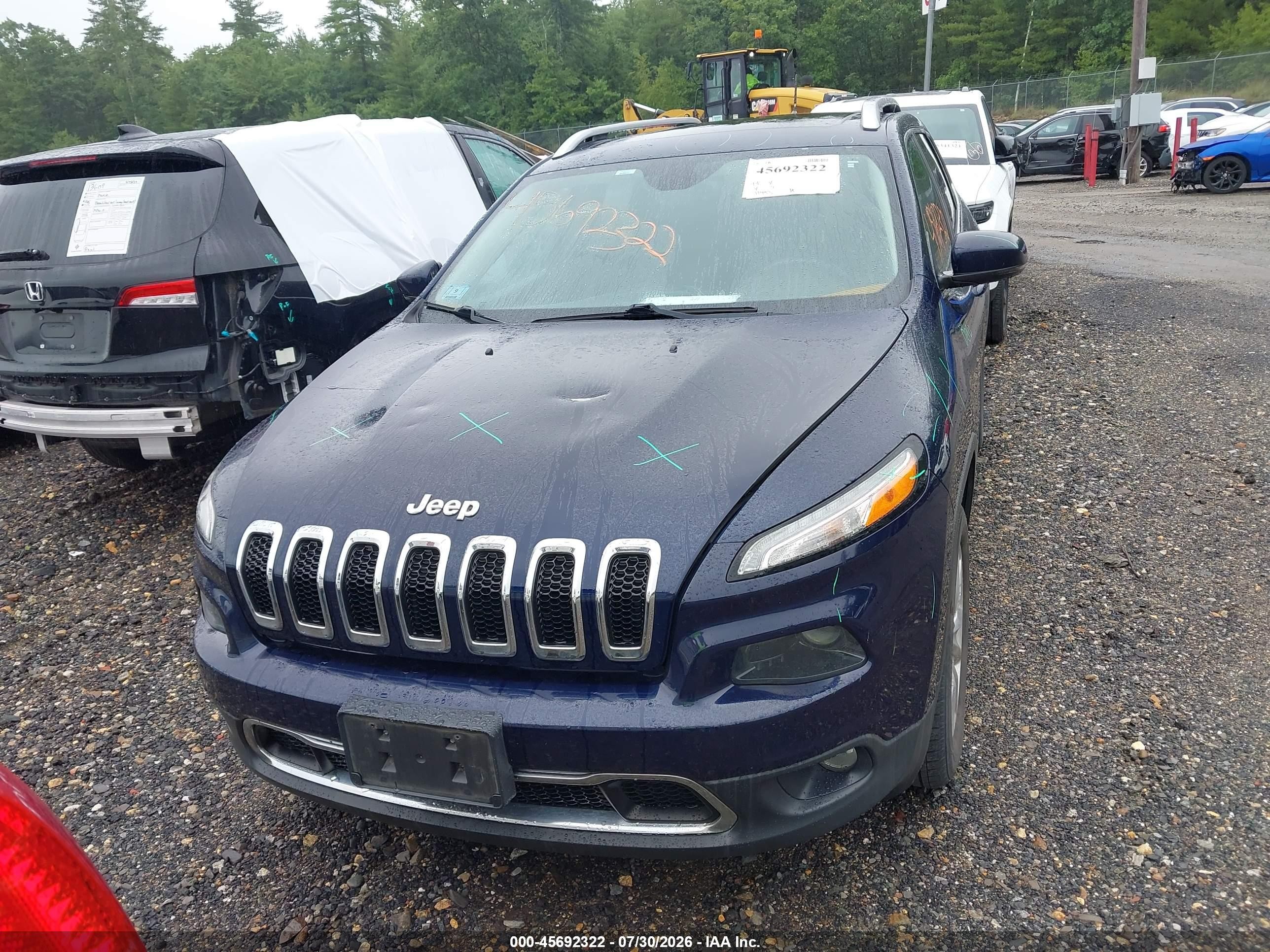 2015 Jeep Cherokee Limited Blue vin: 1C4PJMDSXFW711077