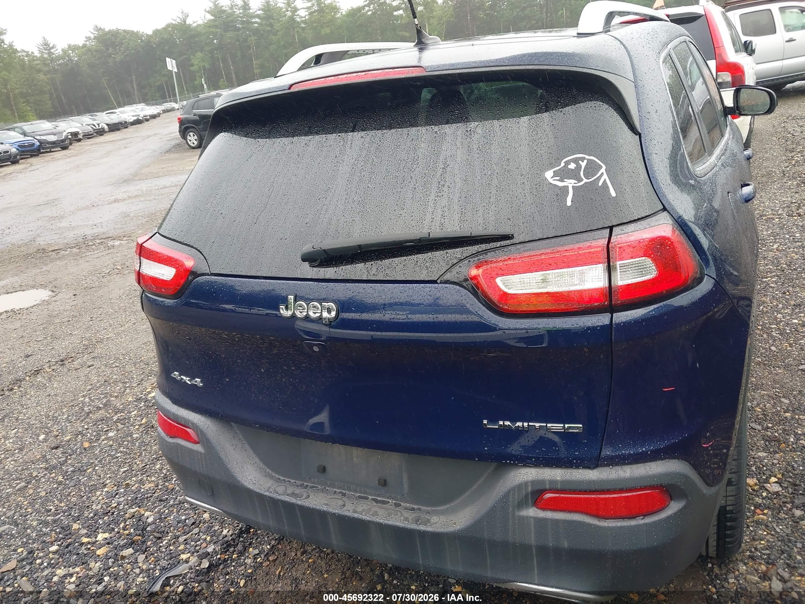 2015 Jeep Cherokee Limited Blue vin: 1C4PJMDSXFW711077