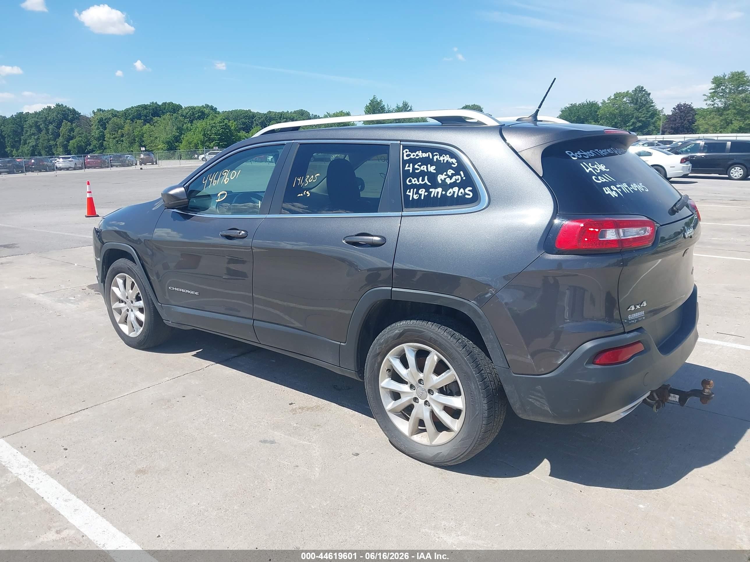 2015 Jeep Cherokee Limited Gray vin: 1C4PJMDSXFW717526