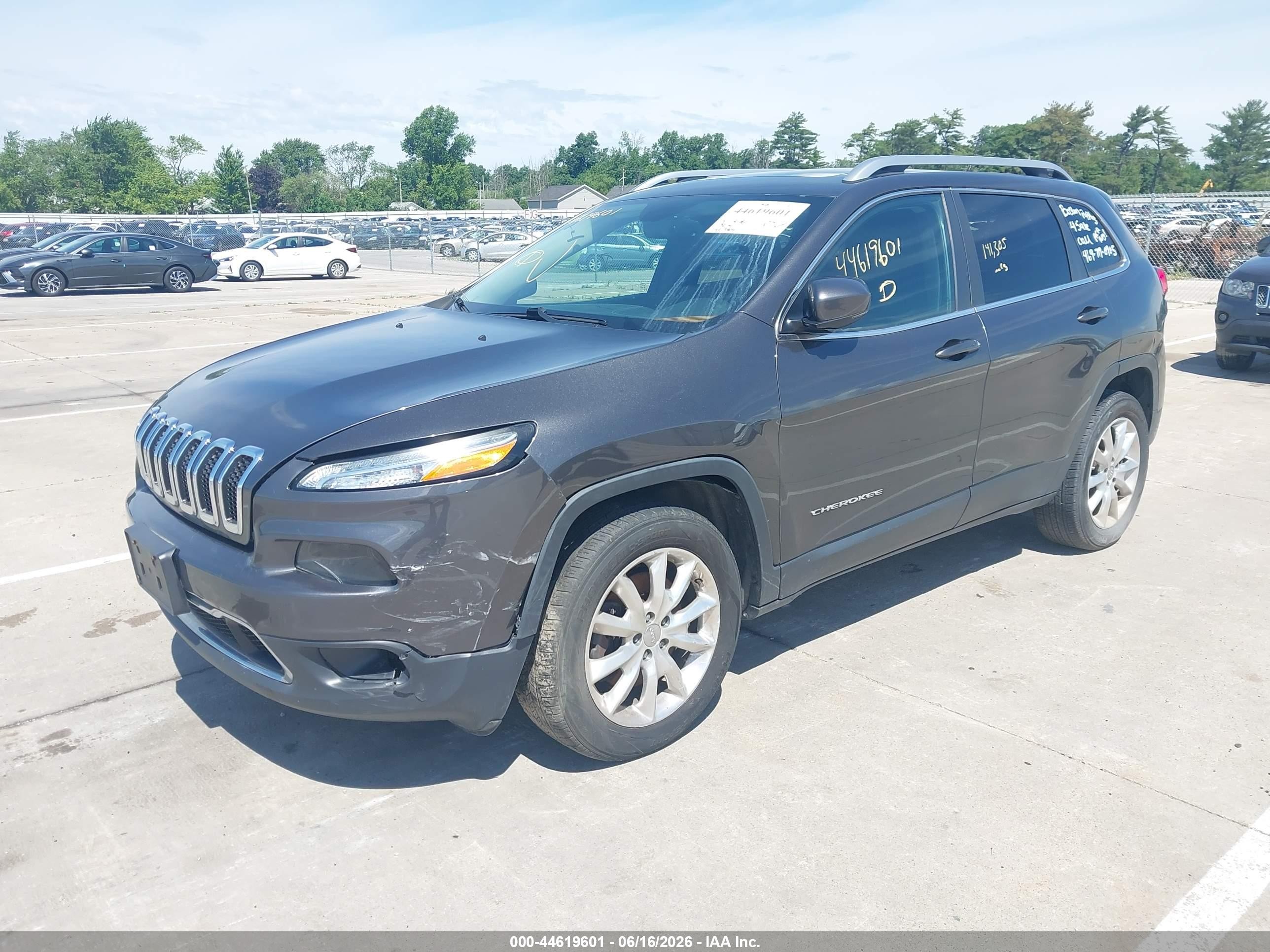 2015 Jeep Cherokee Limited Gray vin: 1C4PJMDSXFW717526