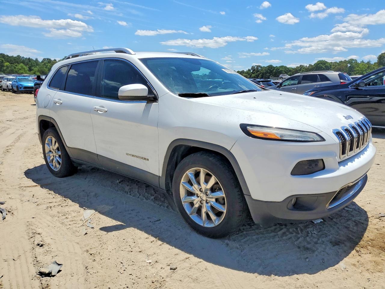 2015 Jeep Cherokee Limited White vin: 1C4PJMDSXFW727697