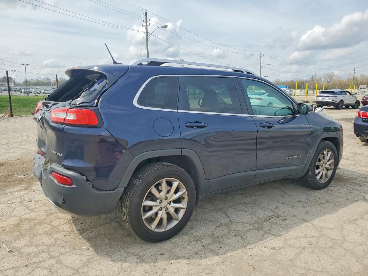 2015 Jeep Cherokee Limited Blue vin: 1C4PJMDSXFW738568