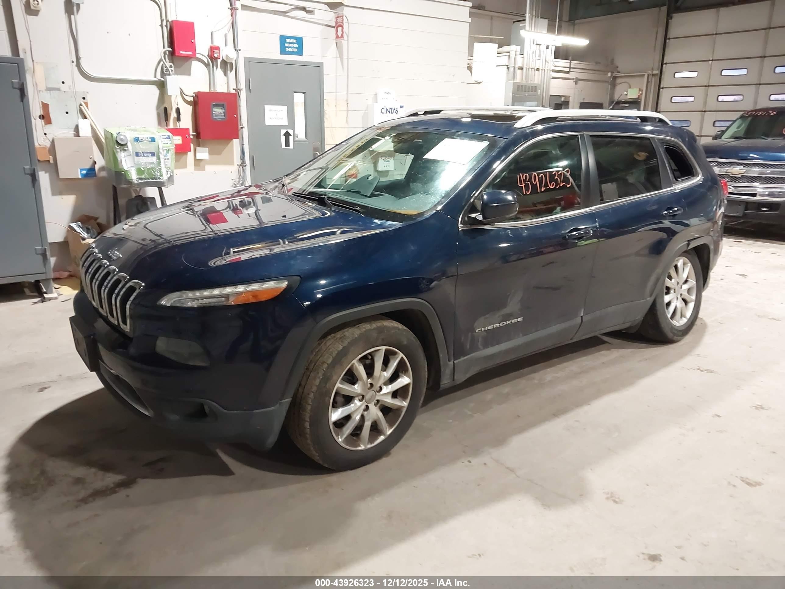 2015 Jeep Cherokee Limited Dark Blue vin: 1C4PJMDSXFW751580