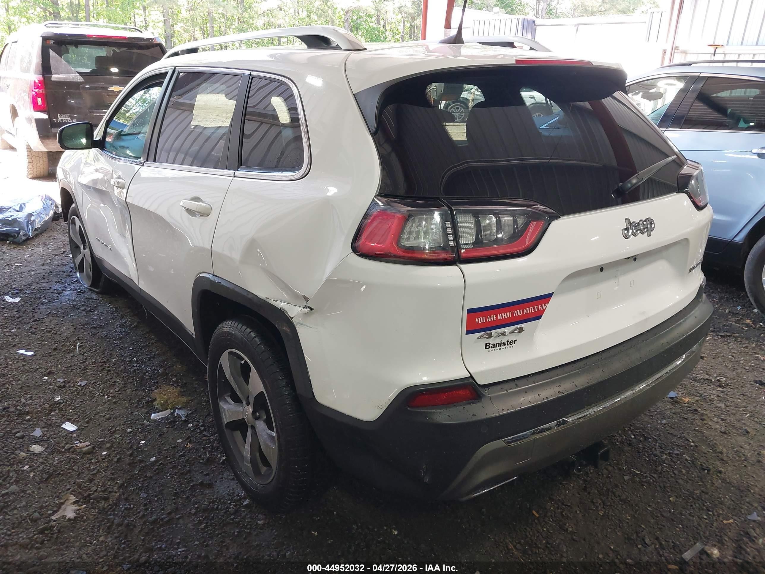 2019 Jeep Cherokee Limited 4x4 White vin: 1C4PJMDX0KD408181