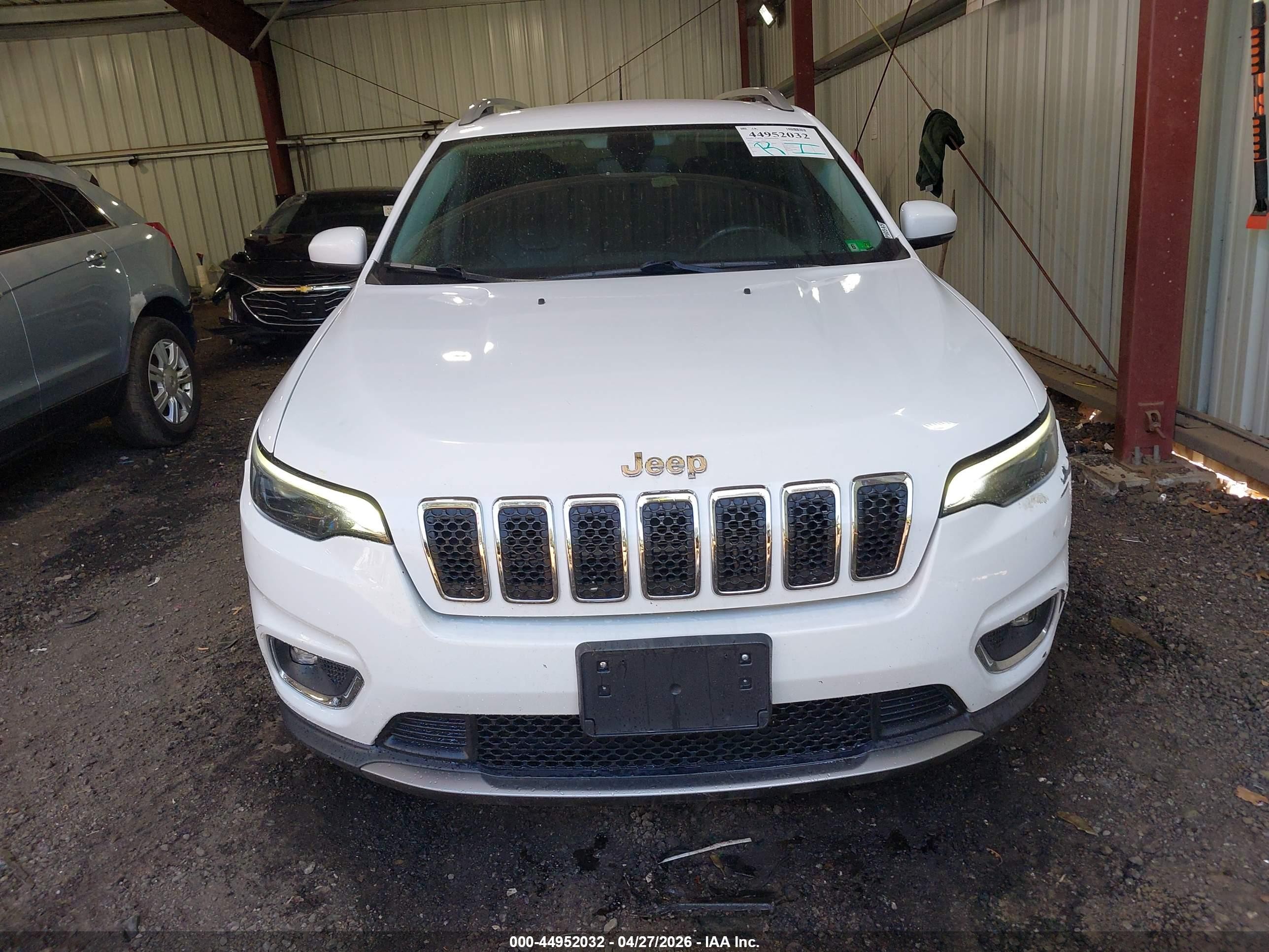 2019 Jeep Cherokee Limited 4x4 White vin: 1C4PJMDX0KD408181