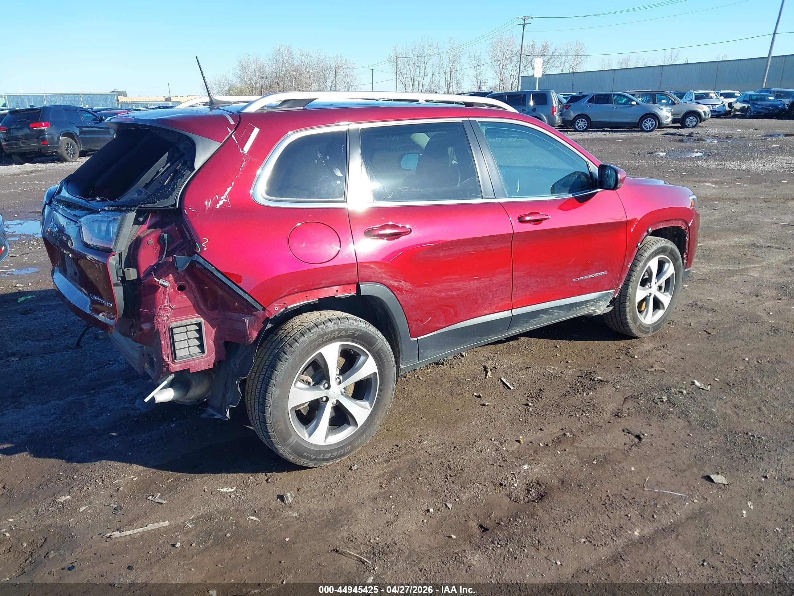2021 Jeep Cherokee Limited 4x4 Red vin: 1C4PJMDX0MD218657