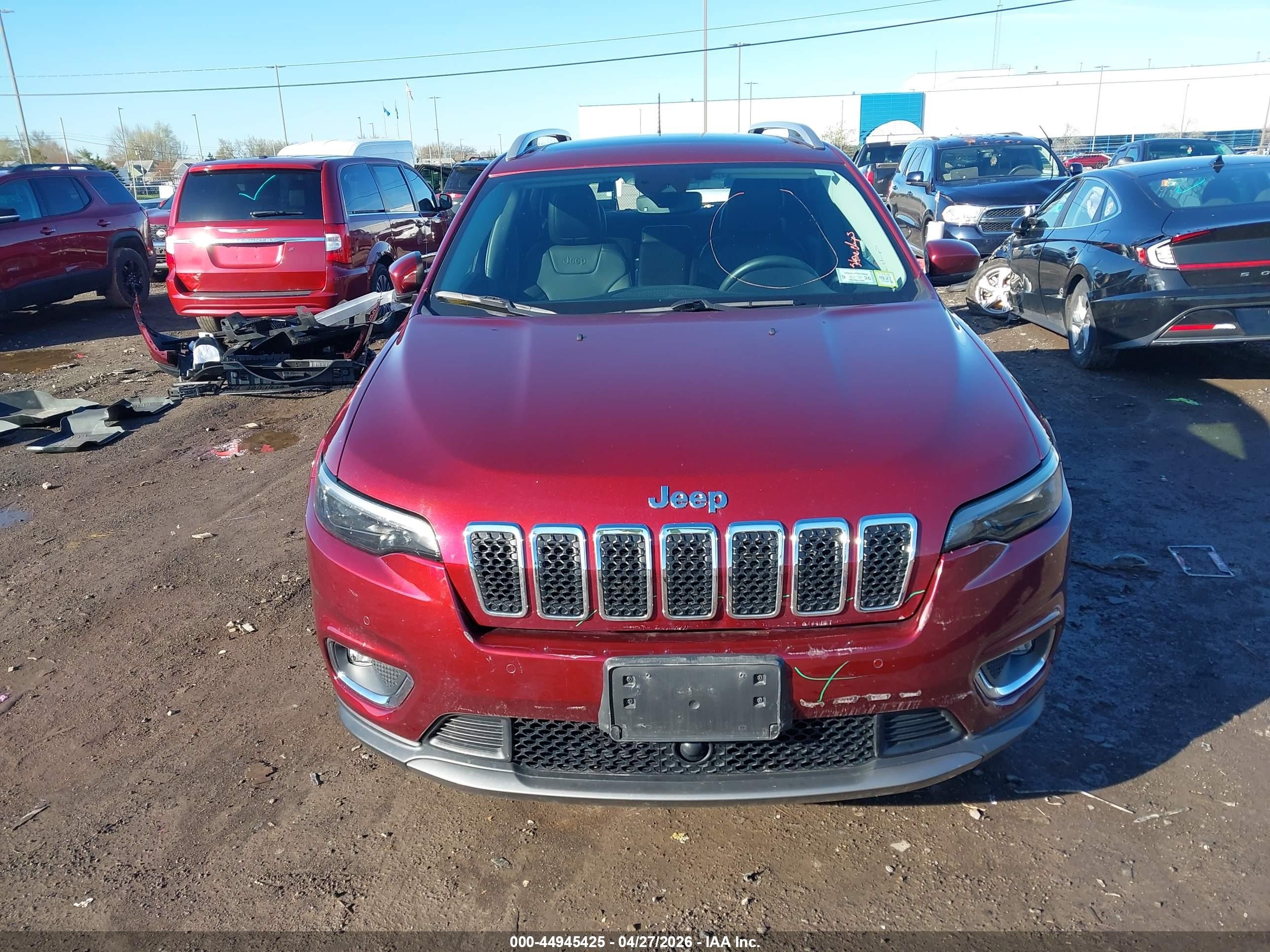 2021 Jeep Cherokee Limited 4x4 Red vin: 1C4PJMDX0MD218657
