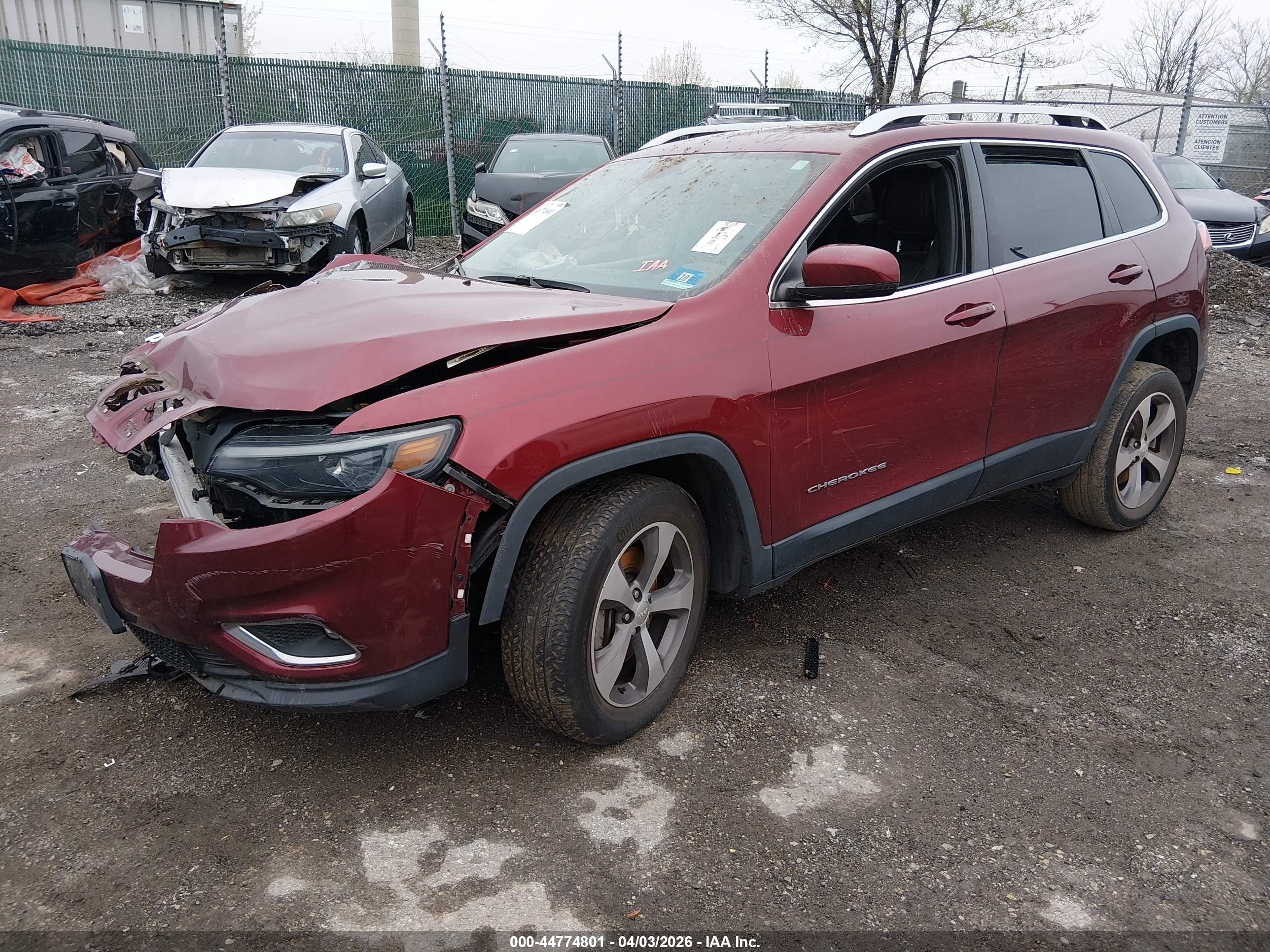 2020 Jeep Cherokee Limited 4x4 Red vin: 1C4PJMDX3LD516974