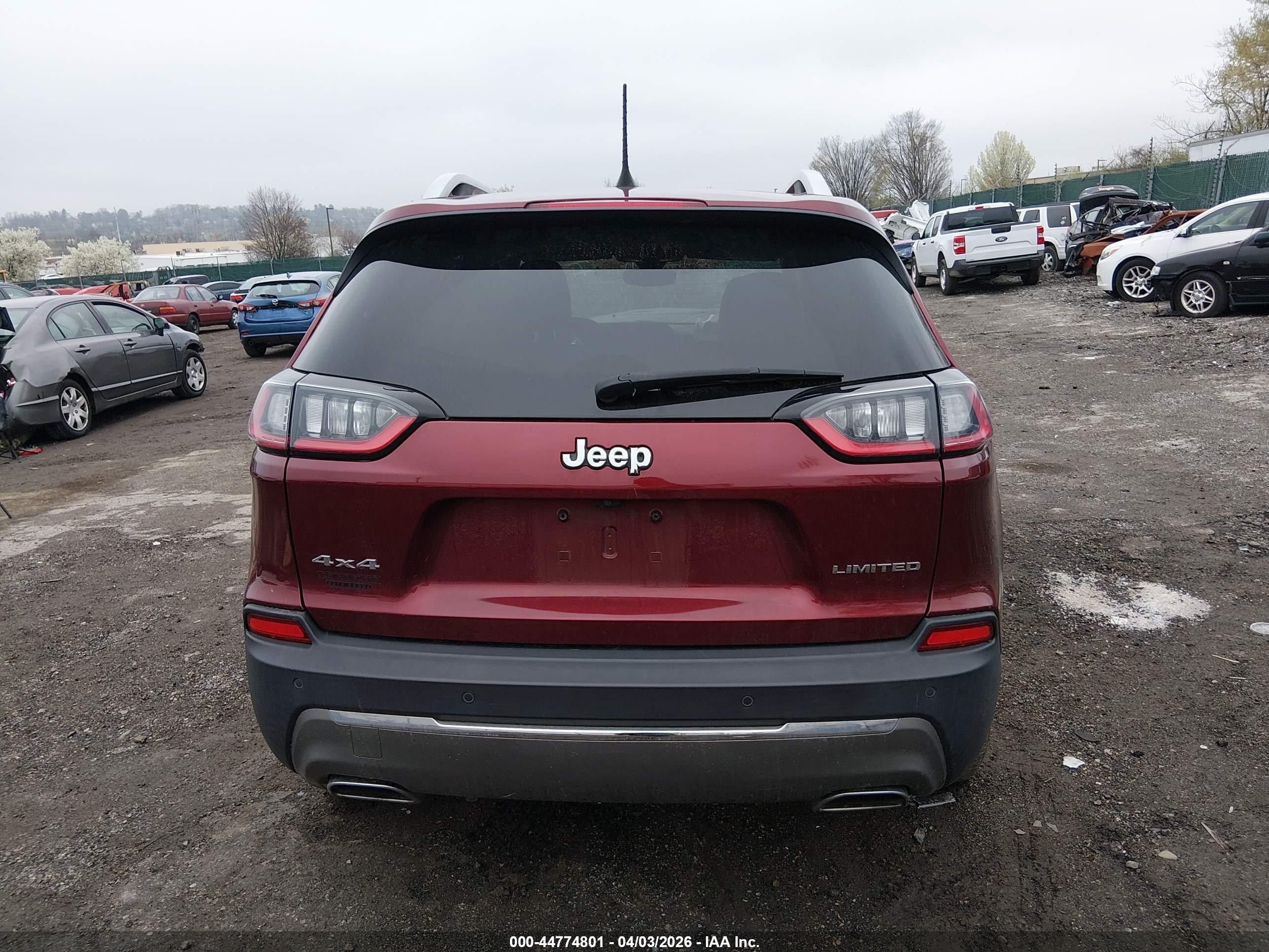 2020 Jeep Cherokee Limited 4x4 Red vin: 1C4PJMDX3LD516974