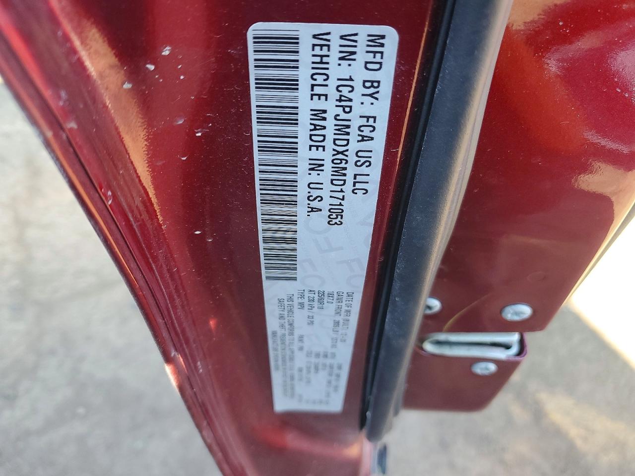 2021 Jeep Cherokee Limited Red vin: 1C4PJMDX6MD171053