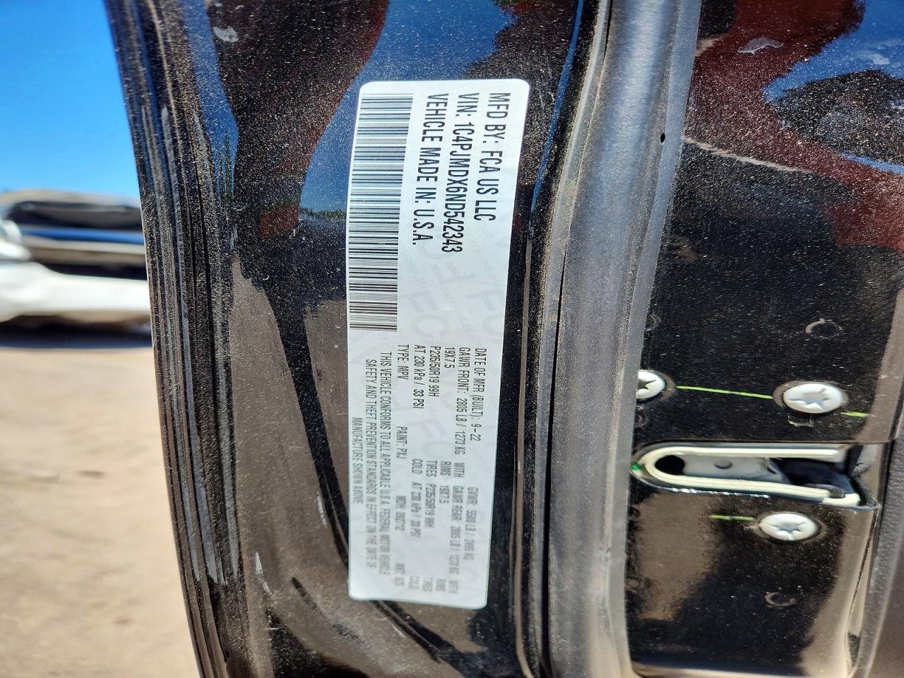 2022 Jeep Cherokee Limited Black vin: 1C4PJMDX6ND542343