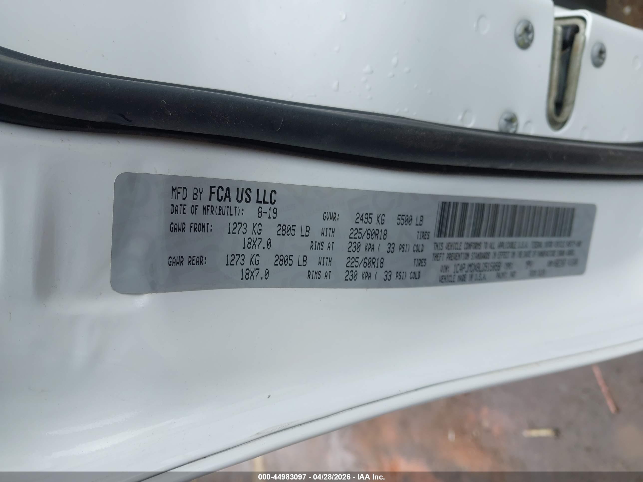 2020 Jeep Cherokee Limited 4x4 White vin: 1C4PJMDX8LD515058
