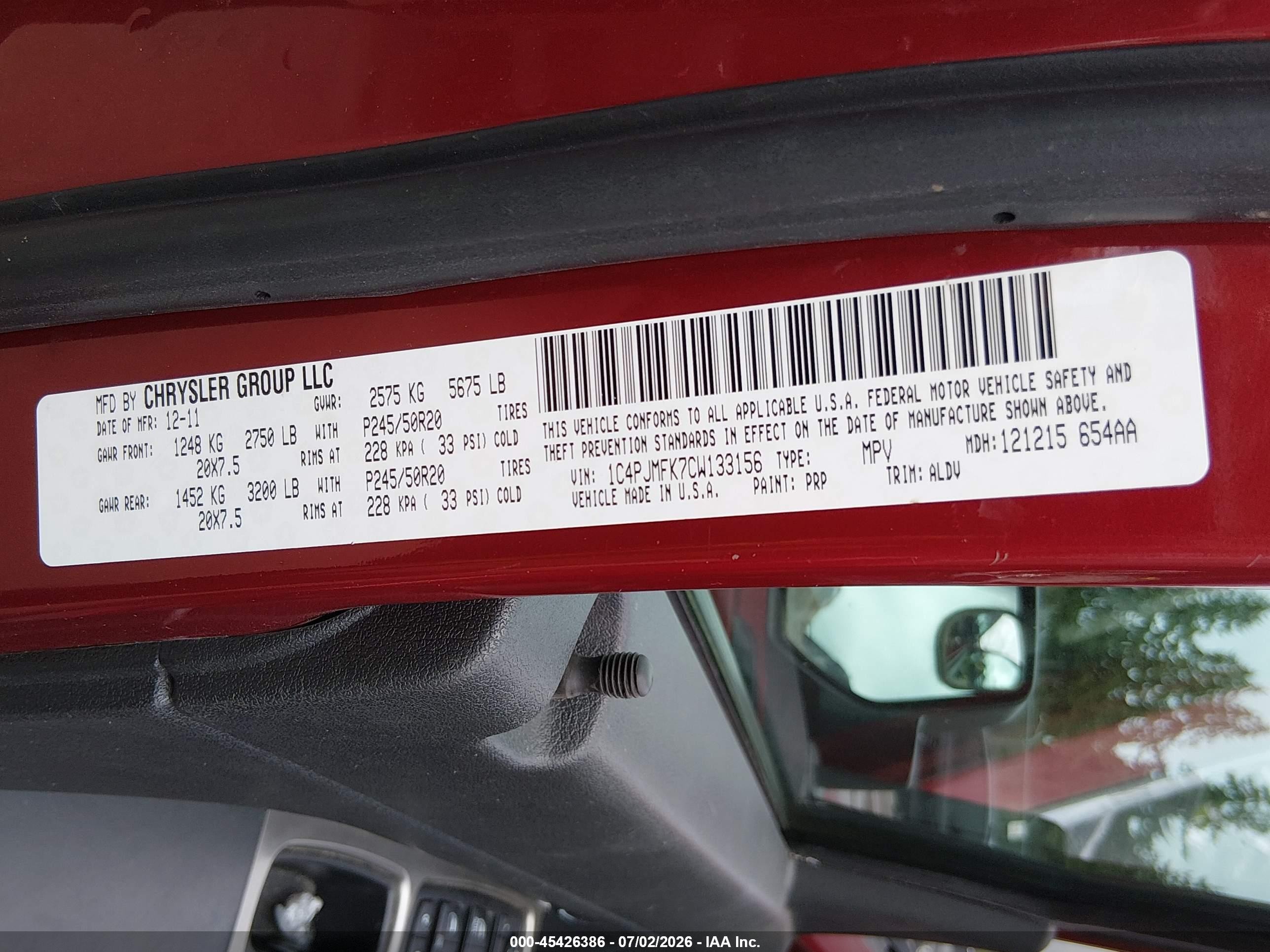 2012 Jeep Liberty Limited Jet Edition Purple vin: 1C4PJMFK7CW133156