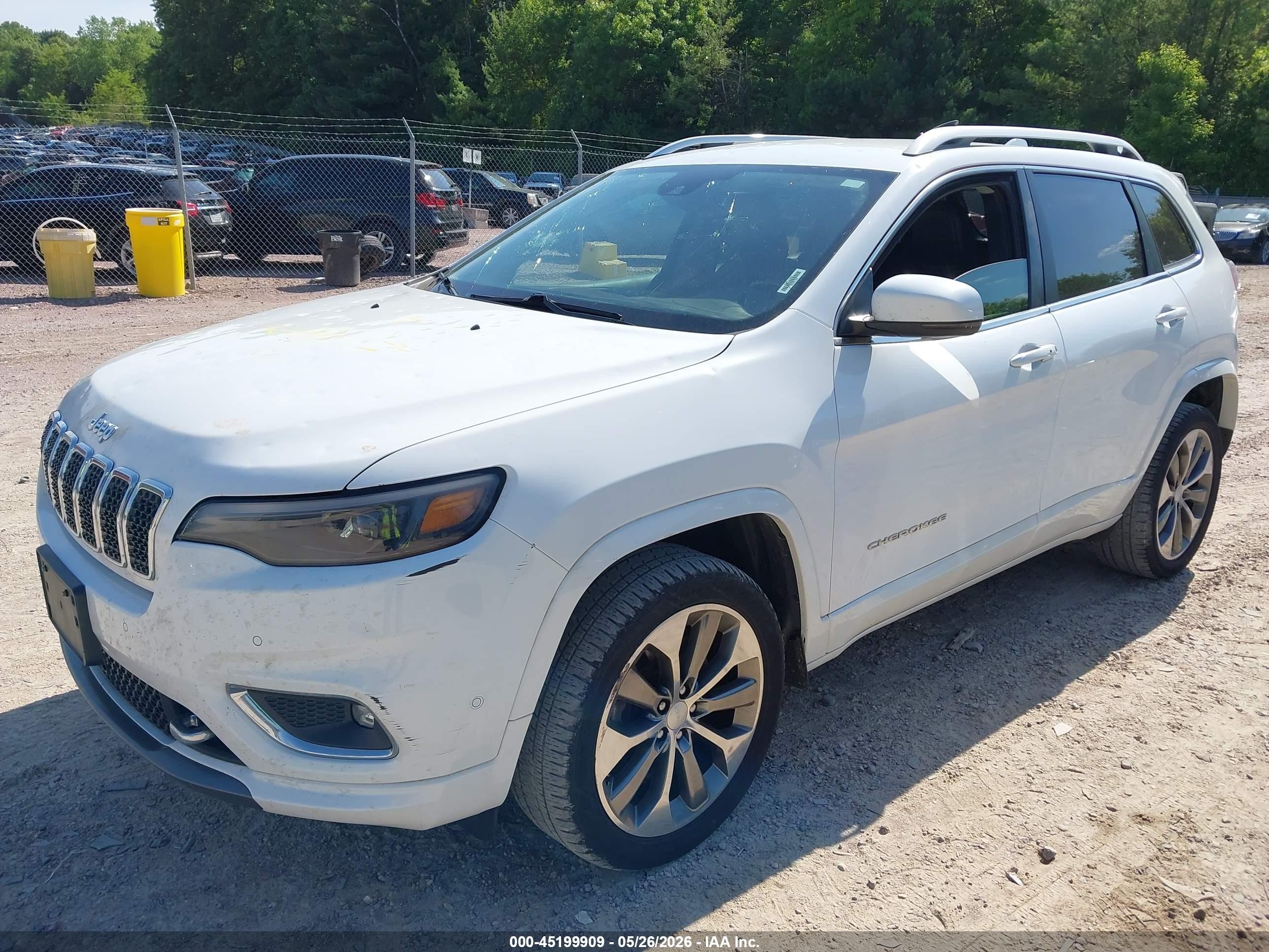 2019 Jeep Cherokee Overland 4x4 White vin: 1C4PJMJN2KD174239