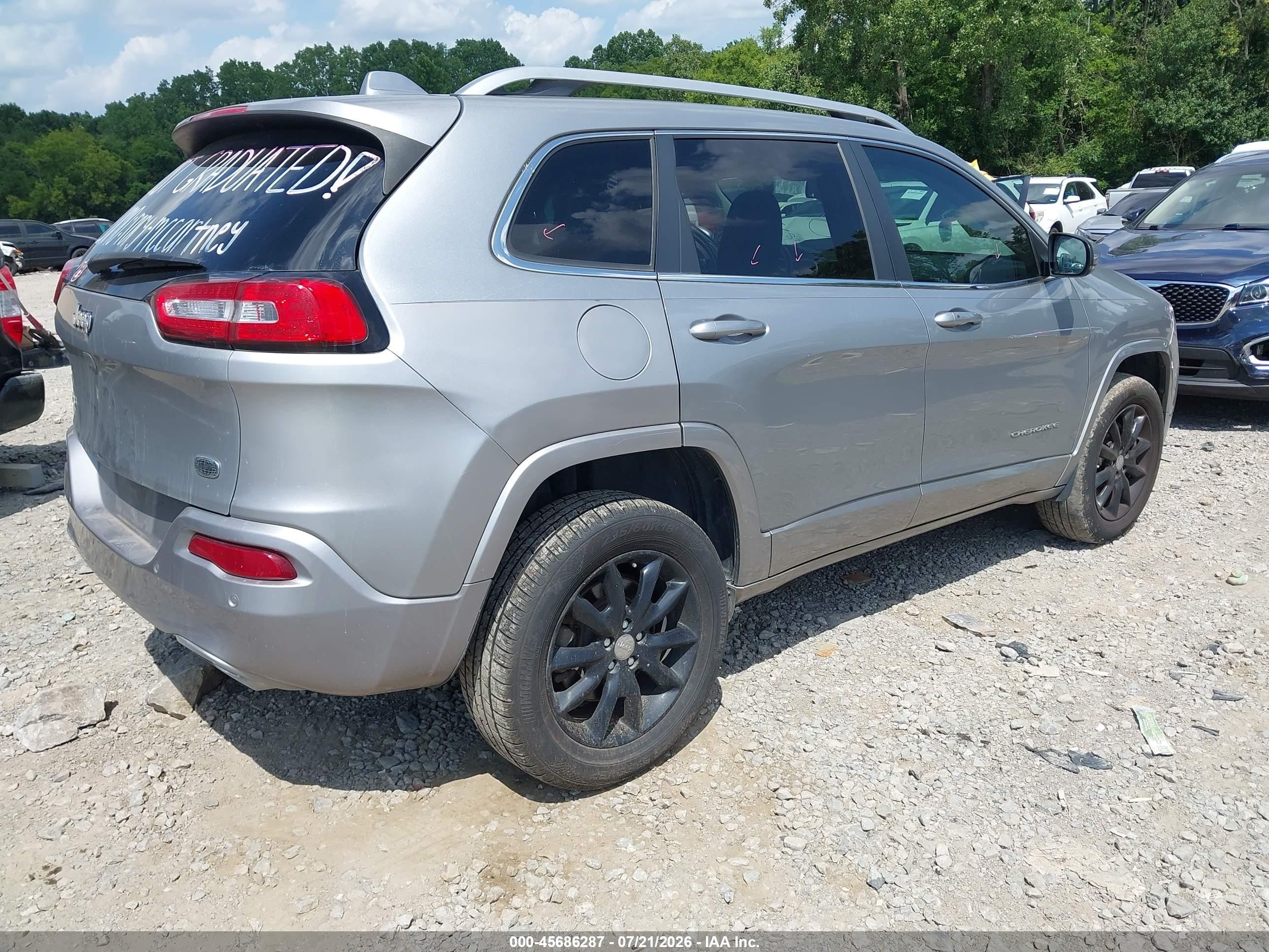 2016 Jeep Cherokee Overland Silver vin: 1C4PJMJS2GW340051