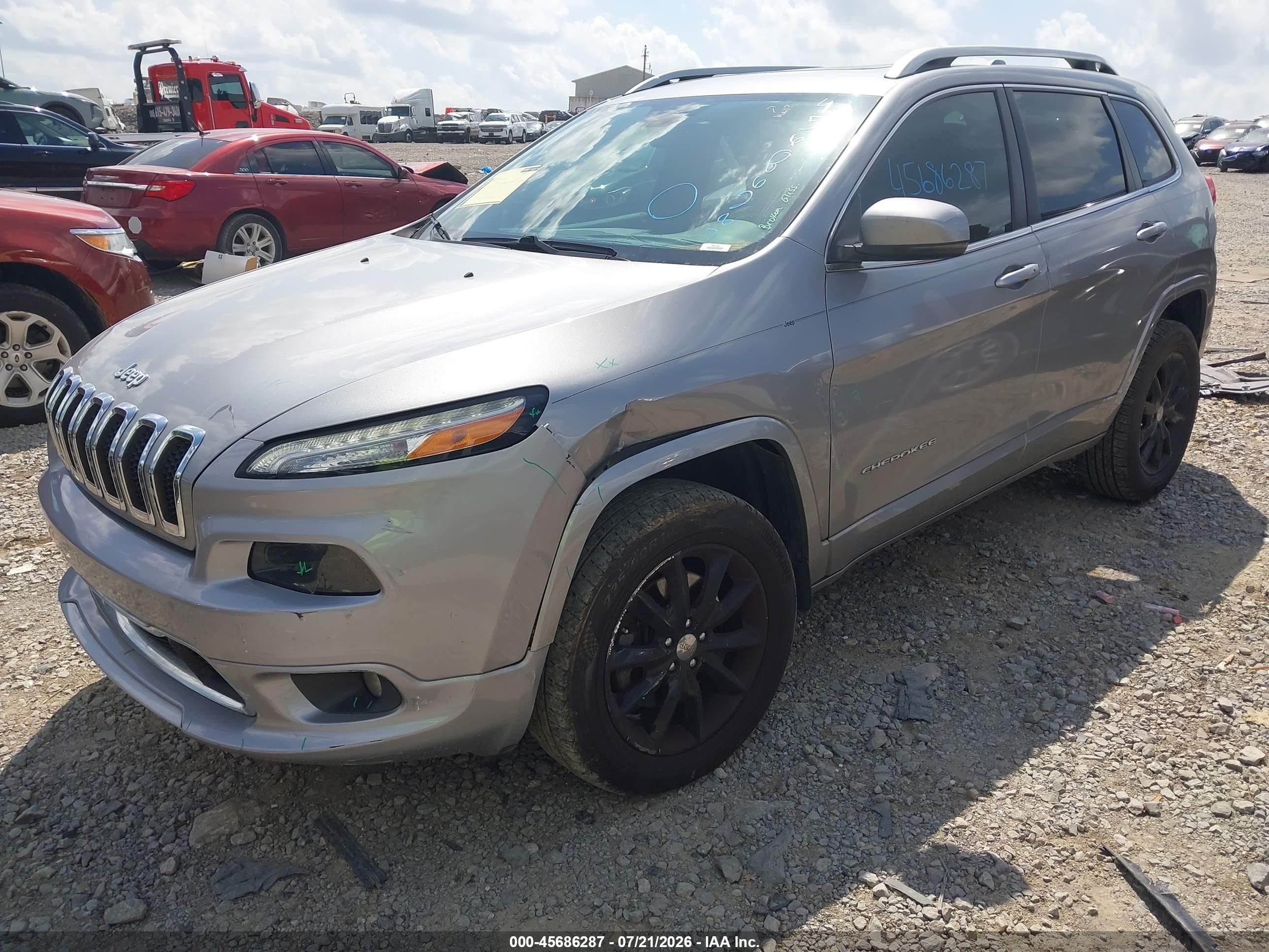 2016 Jeep Cherokee Overland Silver vin: 1C4PJMJS2GW340051