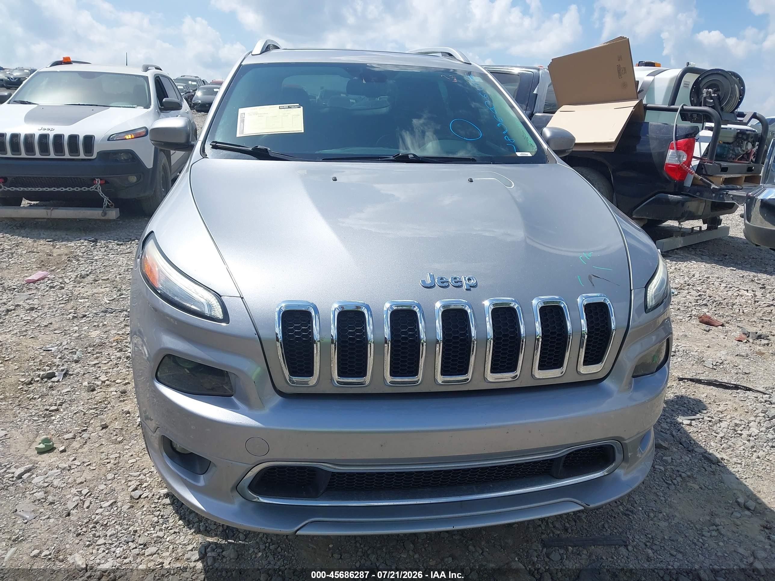 2016 Jeep Cherokee Overland Silver vin: 1C4PJMJS2GW340051