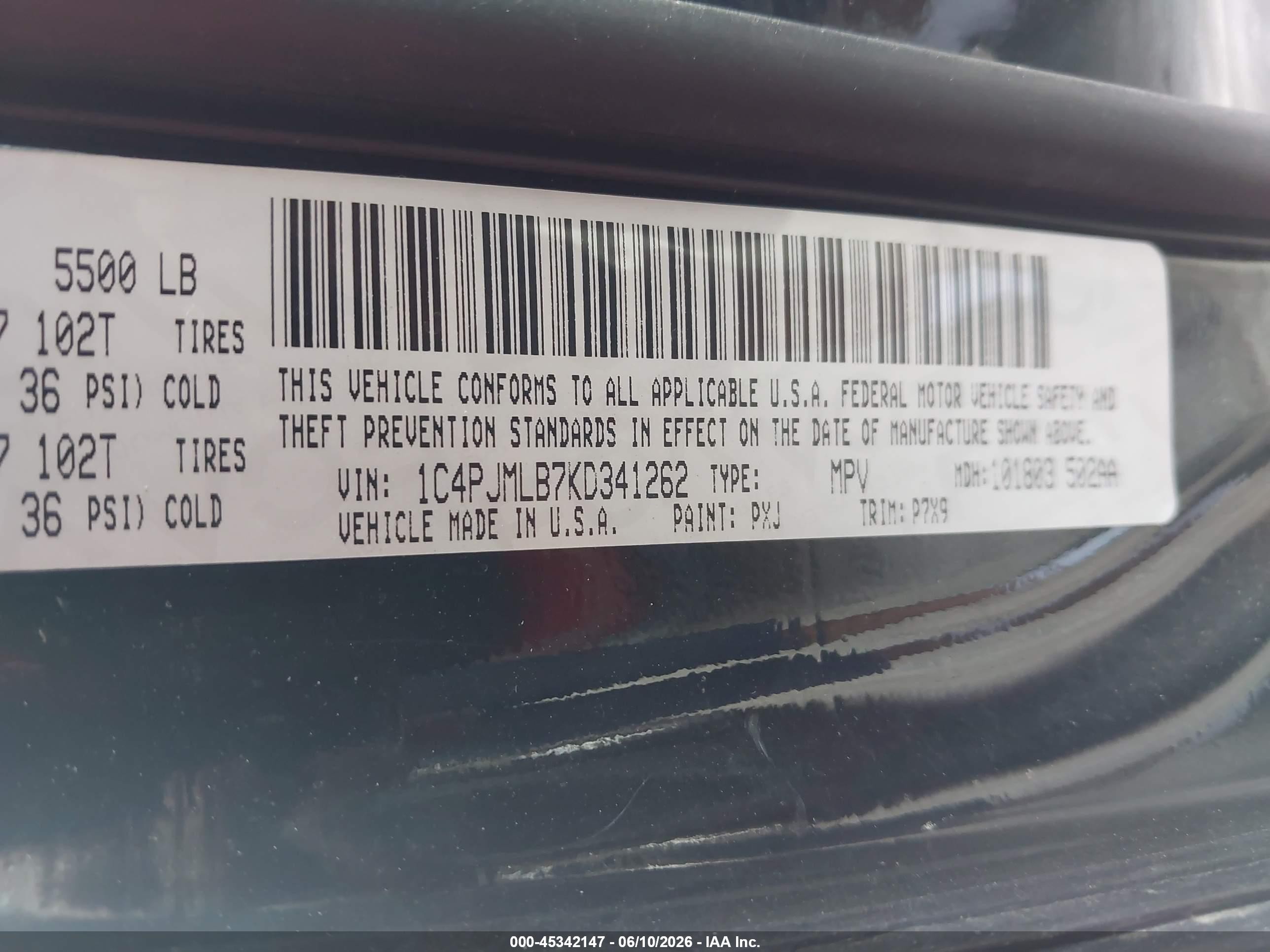 2019 Jeep Cherokee Latitude Plus 4x4 Black vin: 1C4PJMLB7KD341262